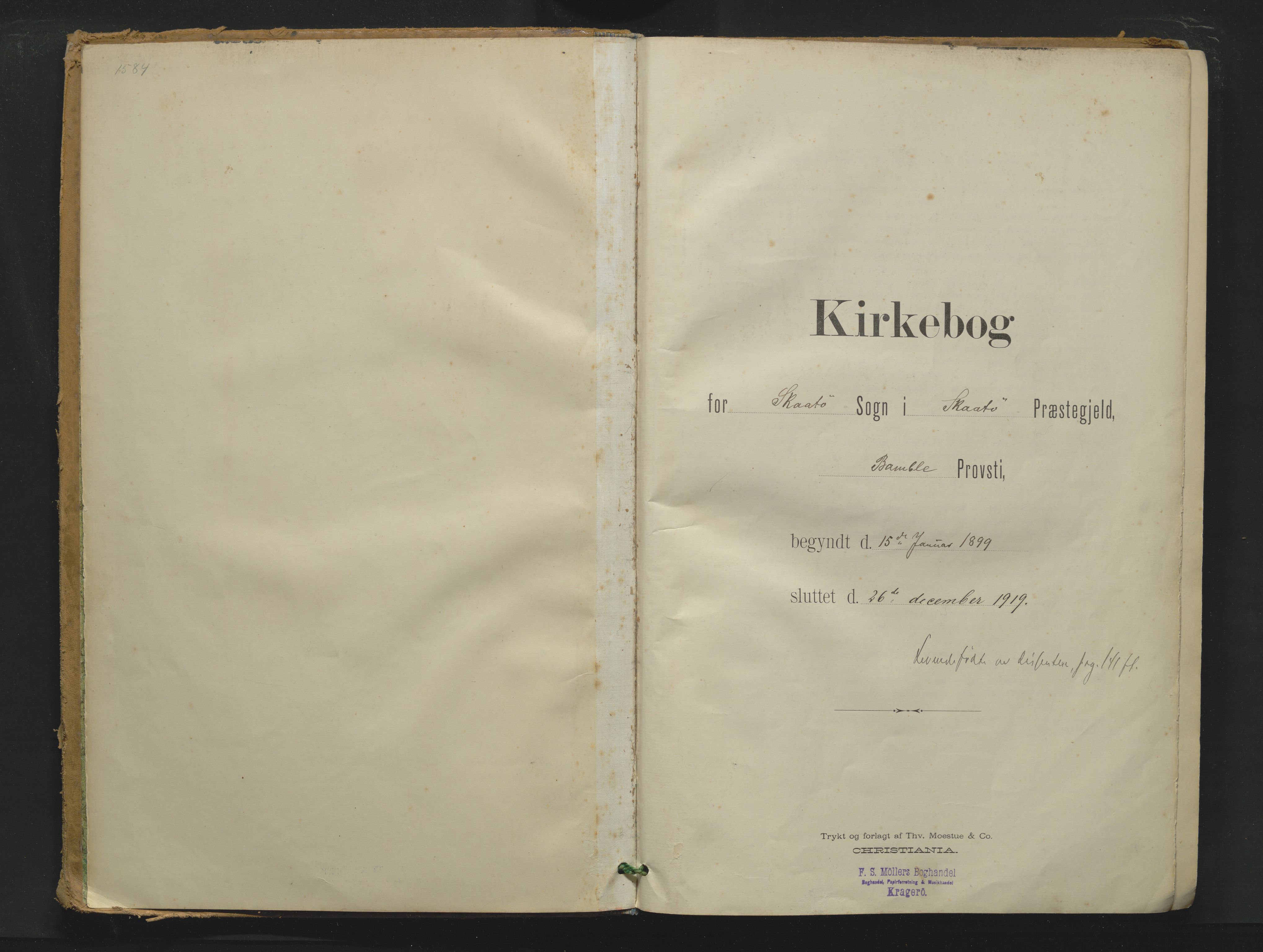 Skåtøy kirkebøker, SAKO/A-304/F/Fa/L0006: Parish register (official) no. I 6, 1899-1919