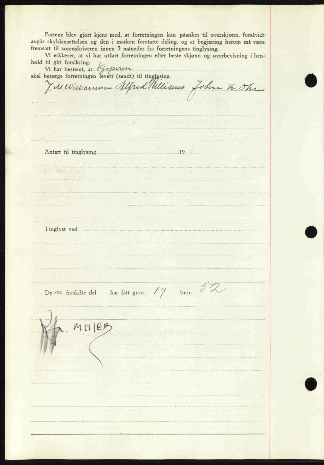 Nordmøre sorenskriveri, AV/SAT-A-4132/1/2/2Ca: Mortgage book no. A91, 1941-1942, Diary no: : 2103/1941