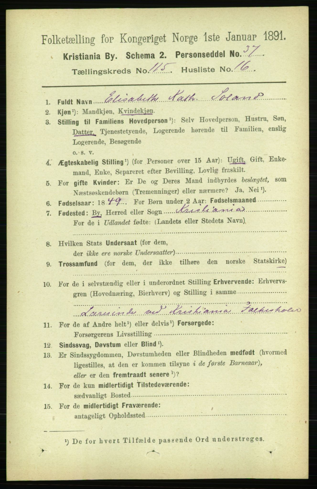 RA, 1891 census for 0301 Kristiania, 1891, p. 62292