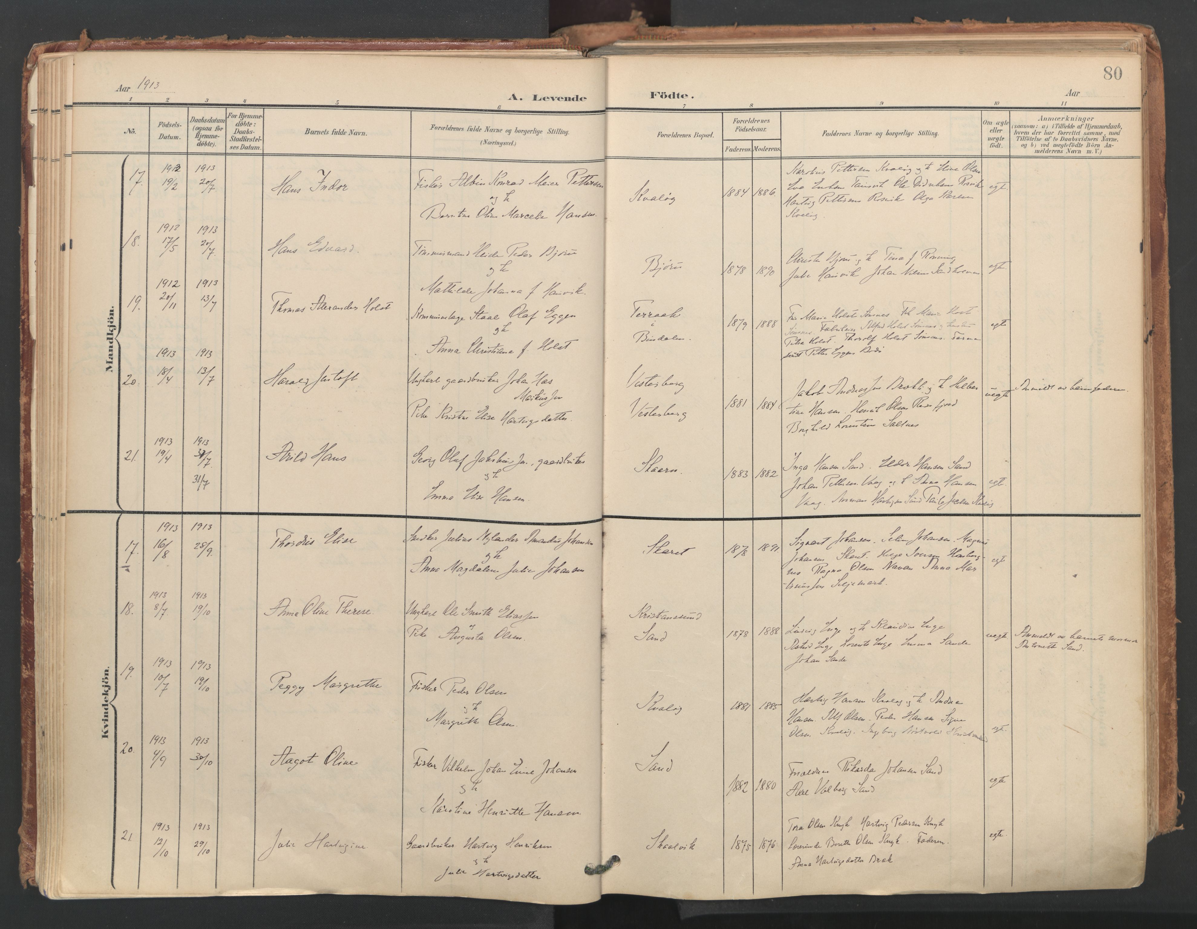 Ministerialprotokoller, klokkerbøker og fødselsregistre - Nordland, AV/SAT-A-1459/812/L0180: Parish register (official) no. 812A09, 1901-1915, p. 80