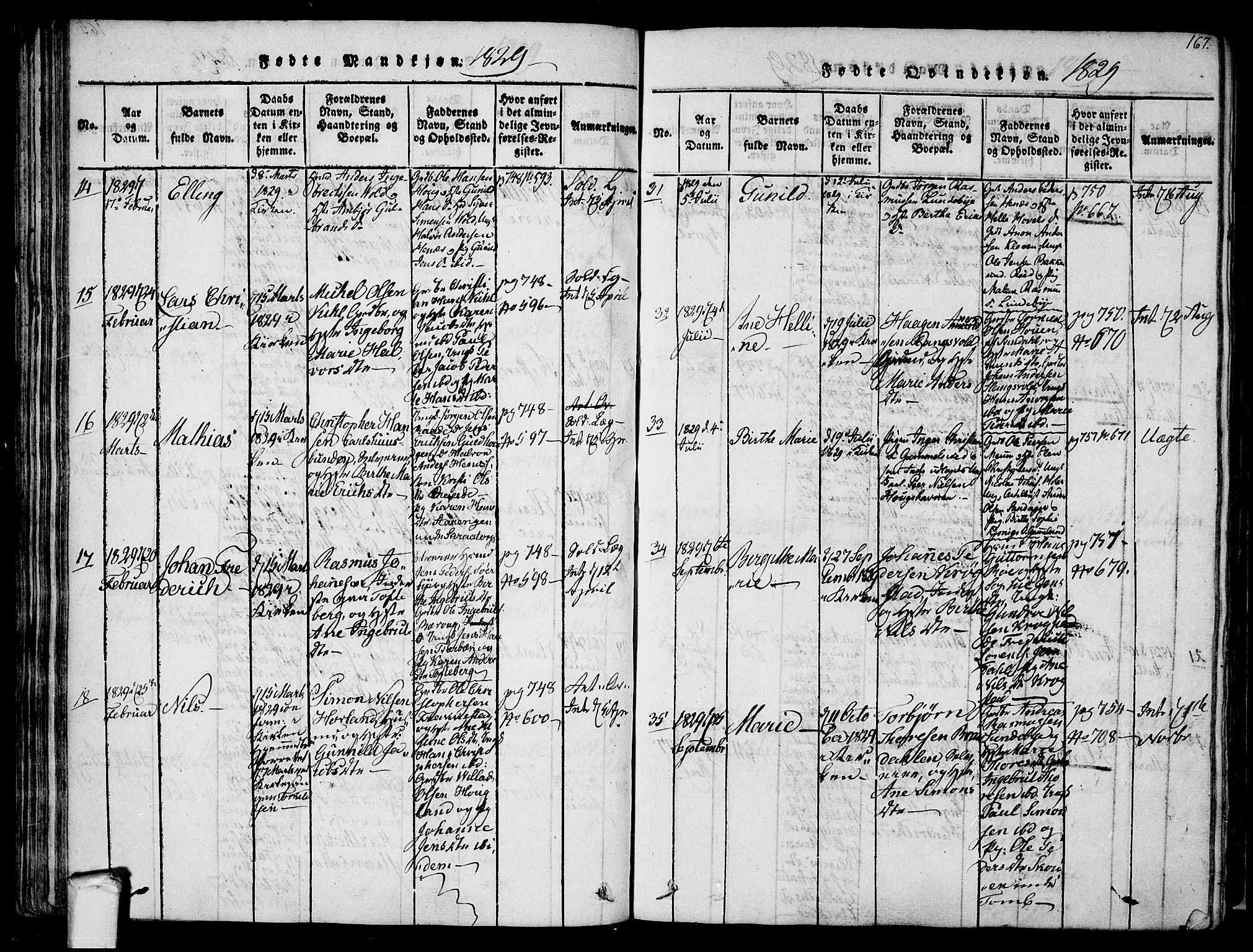 Råde prestekontor kirkebøker, AV/SAO-A-2009/F/Fa/L0004: Parish register (official) no. 4, 1814-1830, p. 166-167