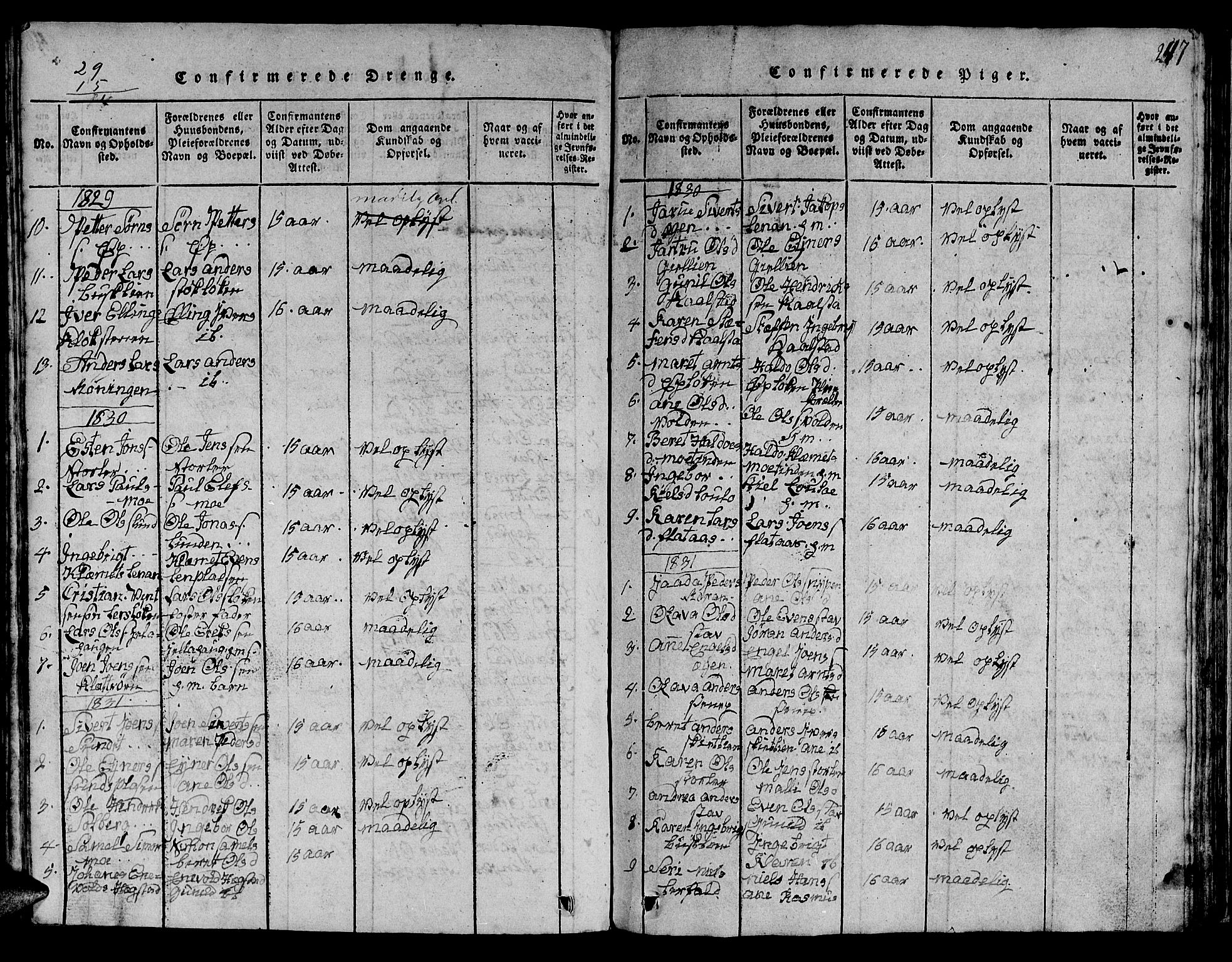 Ministerialprotokoller, klokkerbøker og fødselsregistre - Sør-Trøndelag, SAT/A-1456/613/L0393: Parish register (copy) no. 613C01, 1816-1886, p. 247