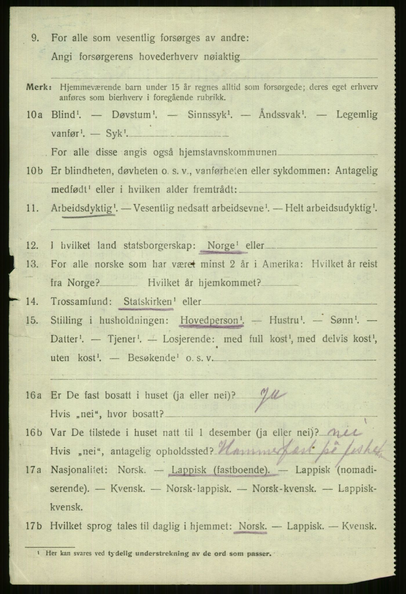 SATØ, 1920 census for Lyngen, 1920, p. 10066