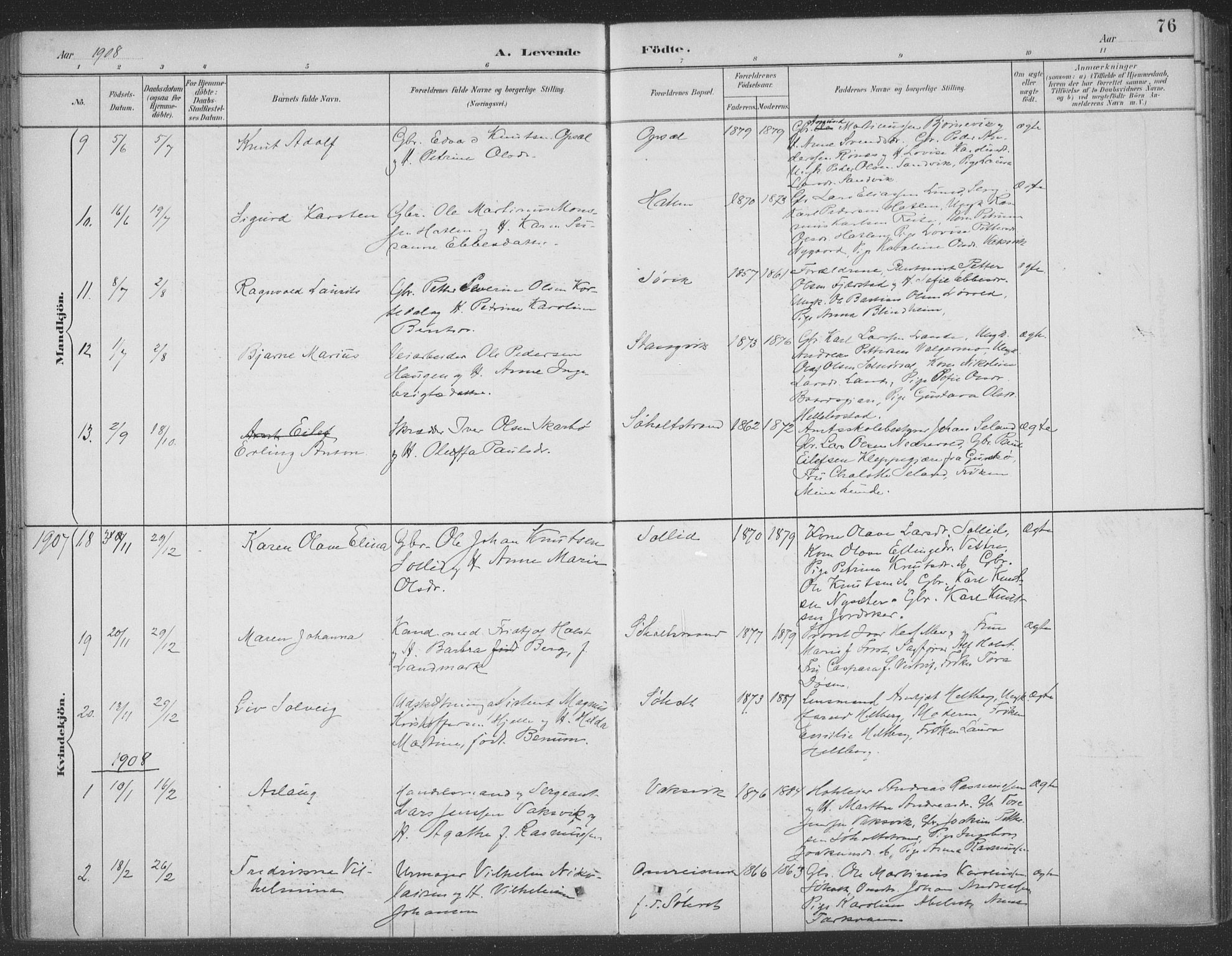 Ministerialprotokoller, klokkerbøker og fødselsregistre - Møre og Romsdal, AV/SAT-A-1454/522/L0316: Parish register (official) no. 522A11, 1890-1911, p. 76