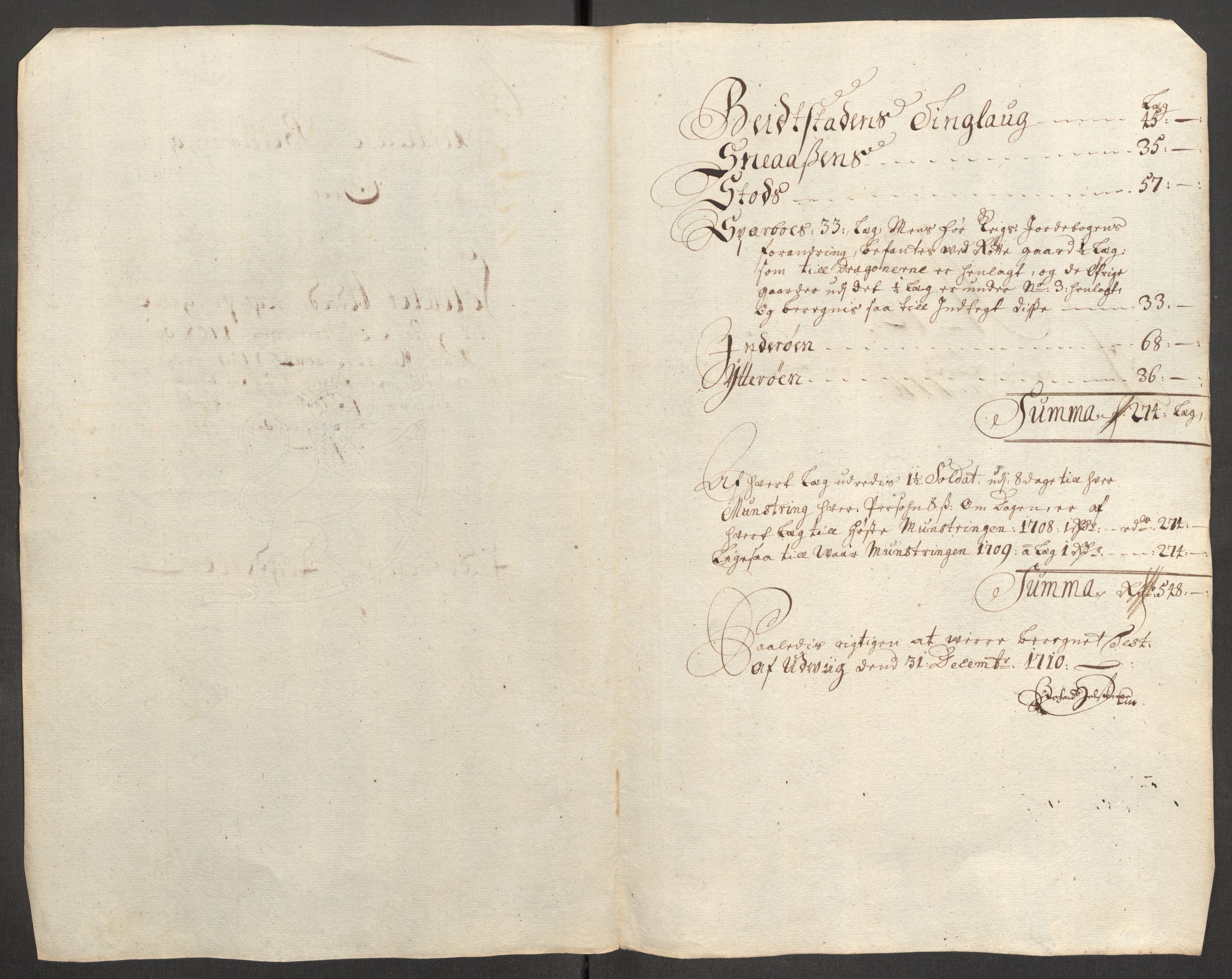 Rentekammeret inntil 1814, Reviderte regnskaper, Fogderegnskap, RA/EA-4092/R63/L4318: Fogderegnskap Inderøy, 1710, p. 170