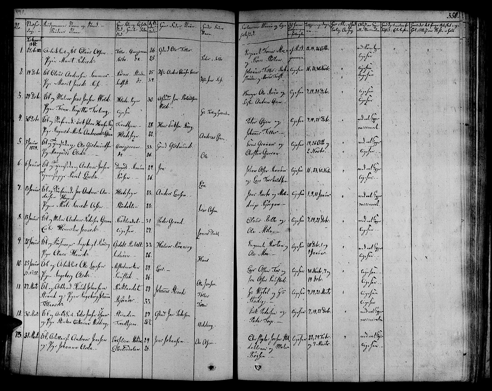 Ministerialprotokoller, klokkerbøker og fødselsregistre - Sør-Trøndelag, SAT/A-1456/606/L0286: Parish register (official) no. 606A04 /1, 1823-1840, p. 350