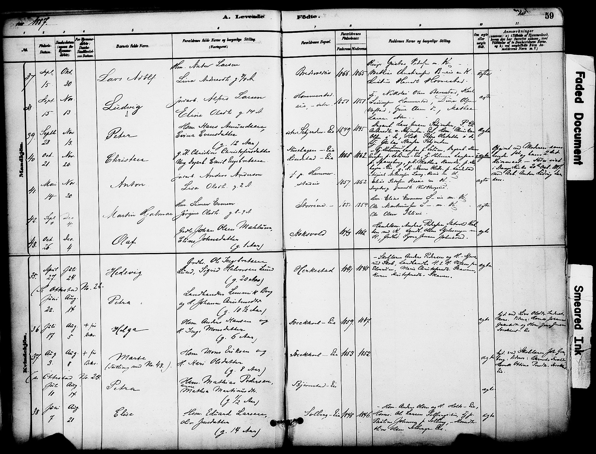 Stange prestekontor, AV/SAH-PREST-002/K/L0017: Parish register (official) no. 17, 1880-1893, p. 59