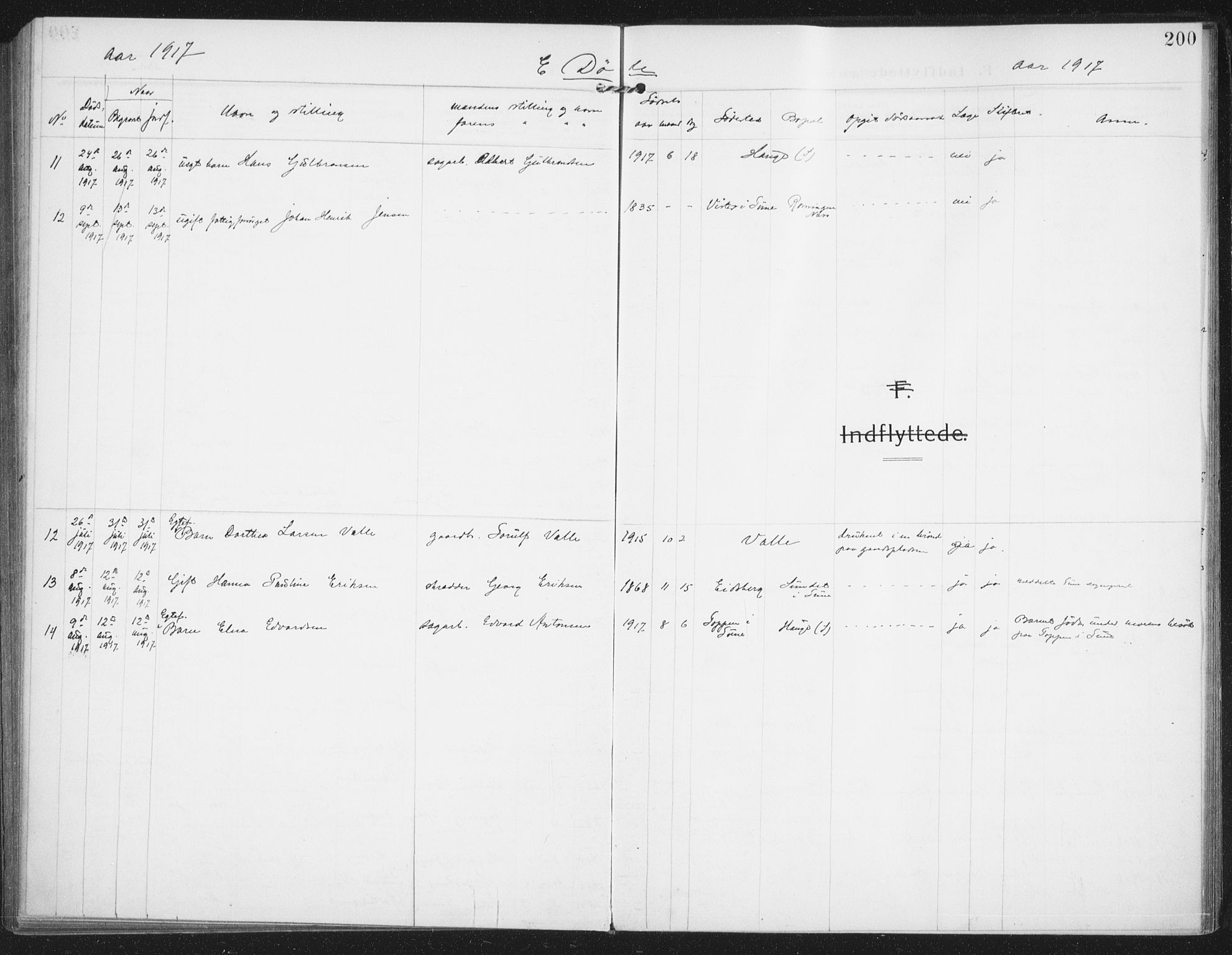 Rolvsøy prestekontor Kirkebøker, AV/SAO-A-2004/F/Fa/L0002: Parish register (official) no. 2, 1909-1917, p. 200