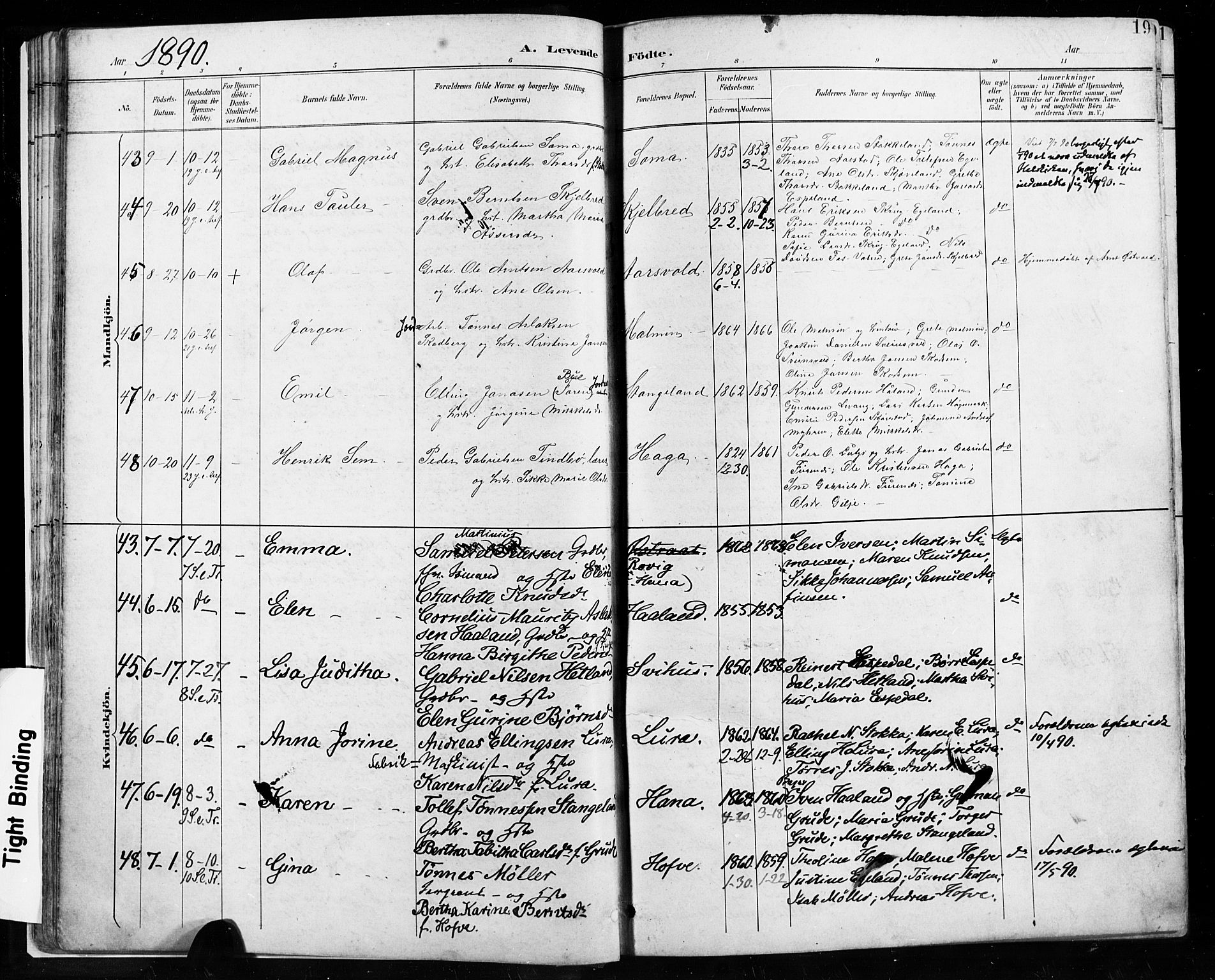 Høyland sokneprestkontor, AV/SAST-A-101799/001/30BA/L0013: Parish register (official) no. A 13.1, 1889-1898, p. 19