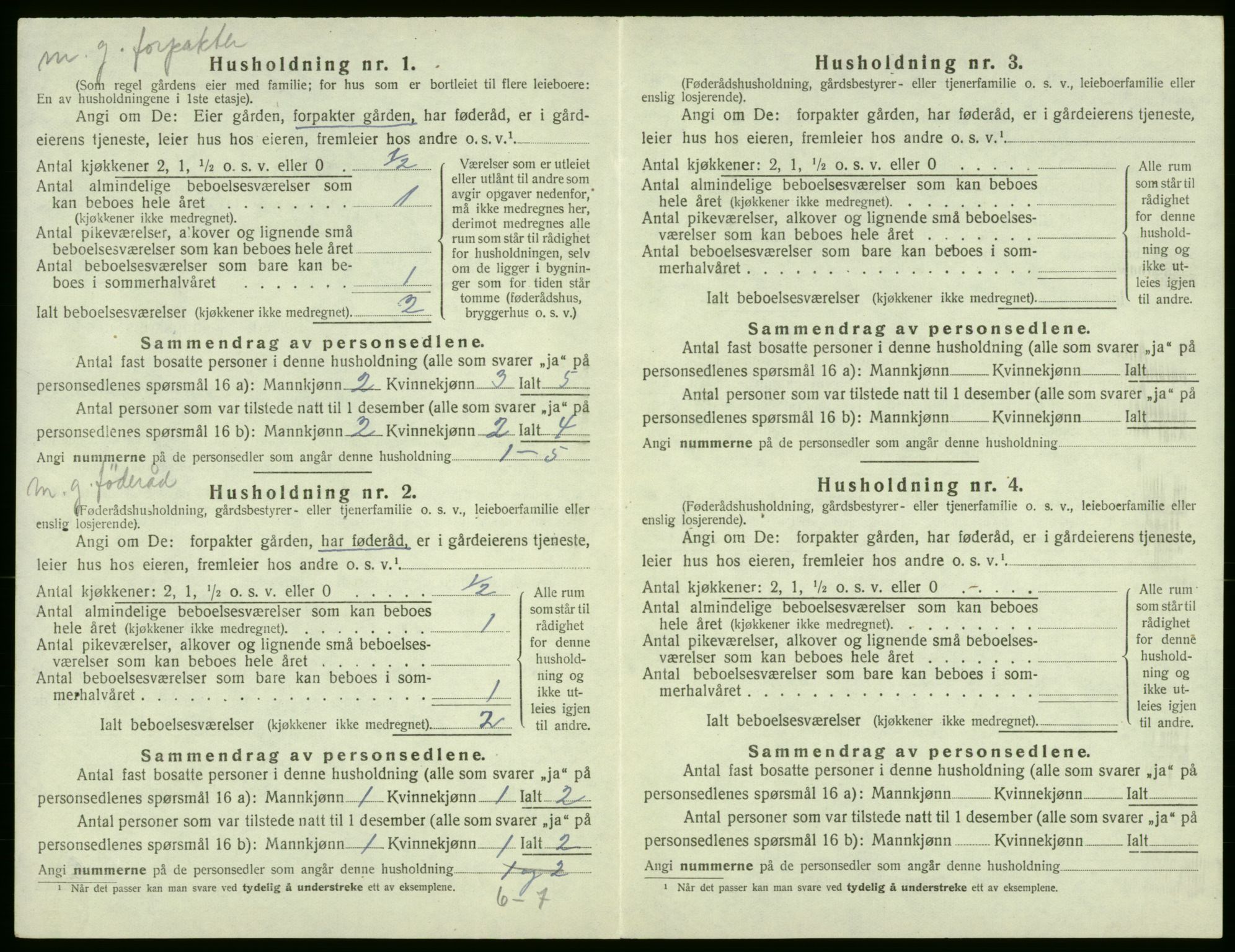 SAB, 1920 census for Stord, 1920, p. 216