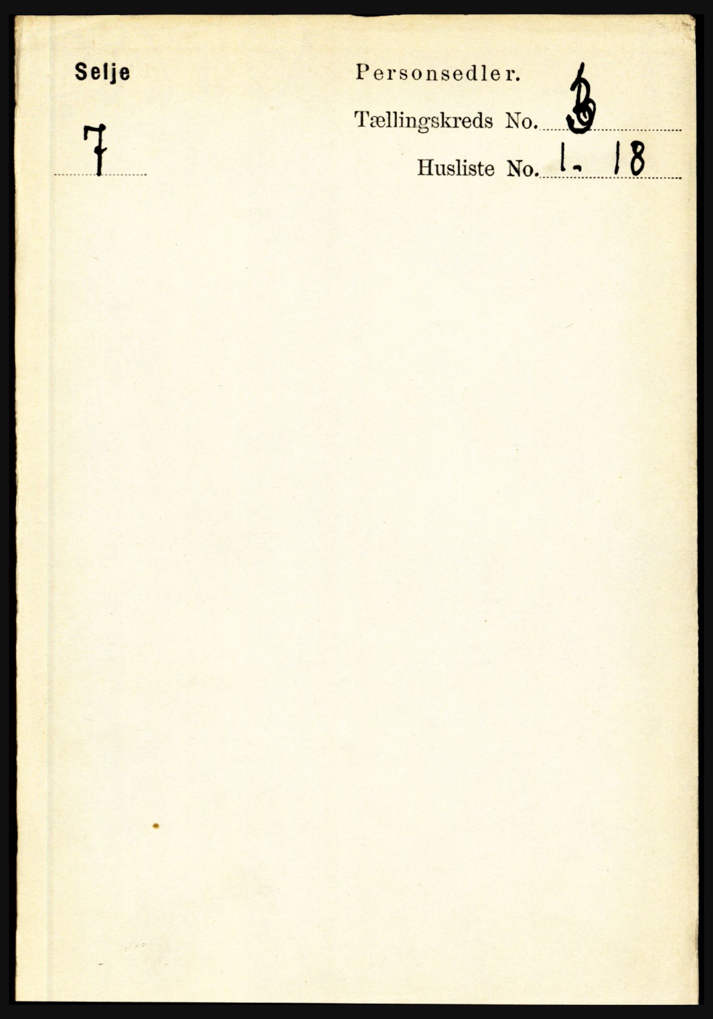 RA, 1891 census for 1441 Selje, 1891, p. 636