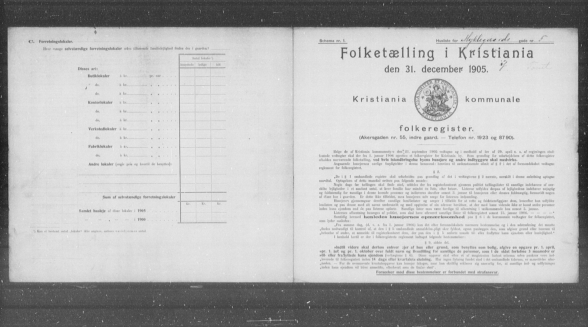 OBA, Municipal Census 1905 for Kristiania, 1905, p. 35880