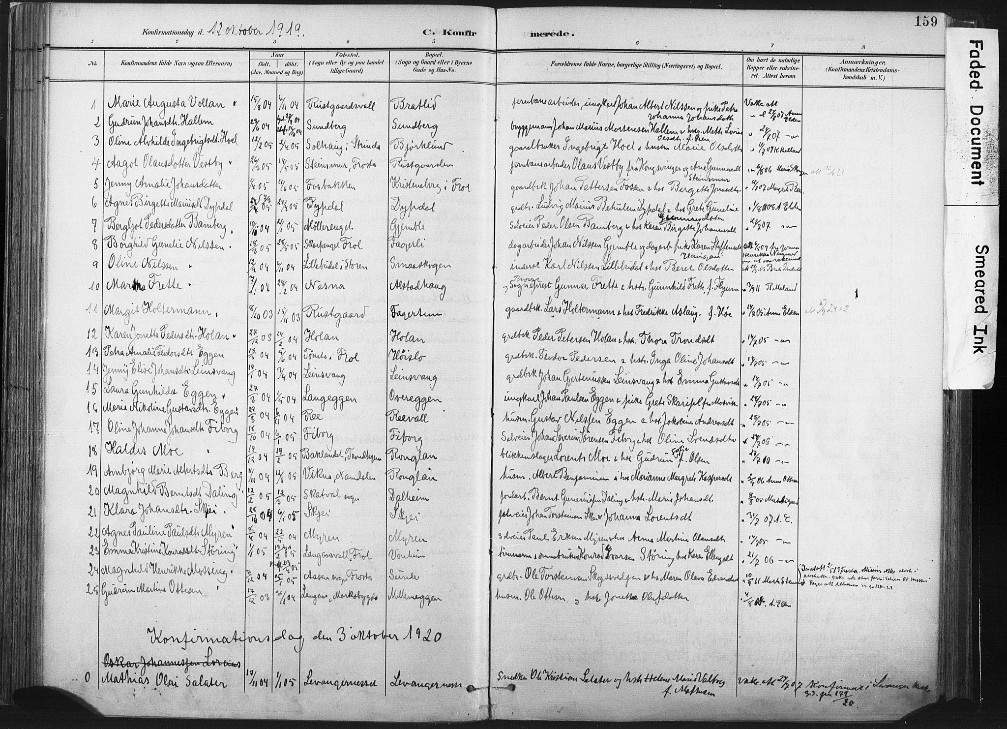 Ministerialprotokoller, klokkerbøker og fødselsregistre - Nord-Trøndelag, SAT/A-1458/717/L0162: Parish register (official) no. 717A12, 1898-1923, p. 159