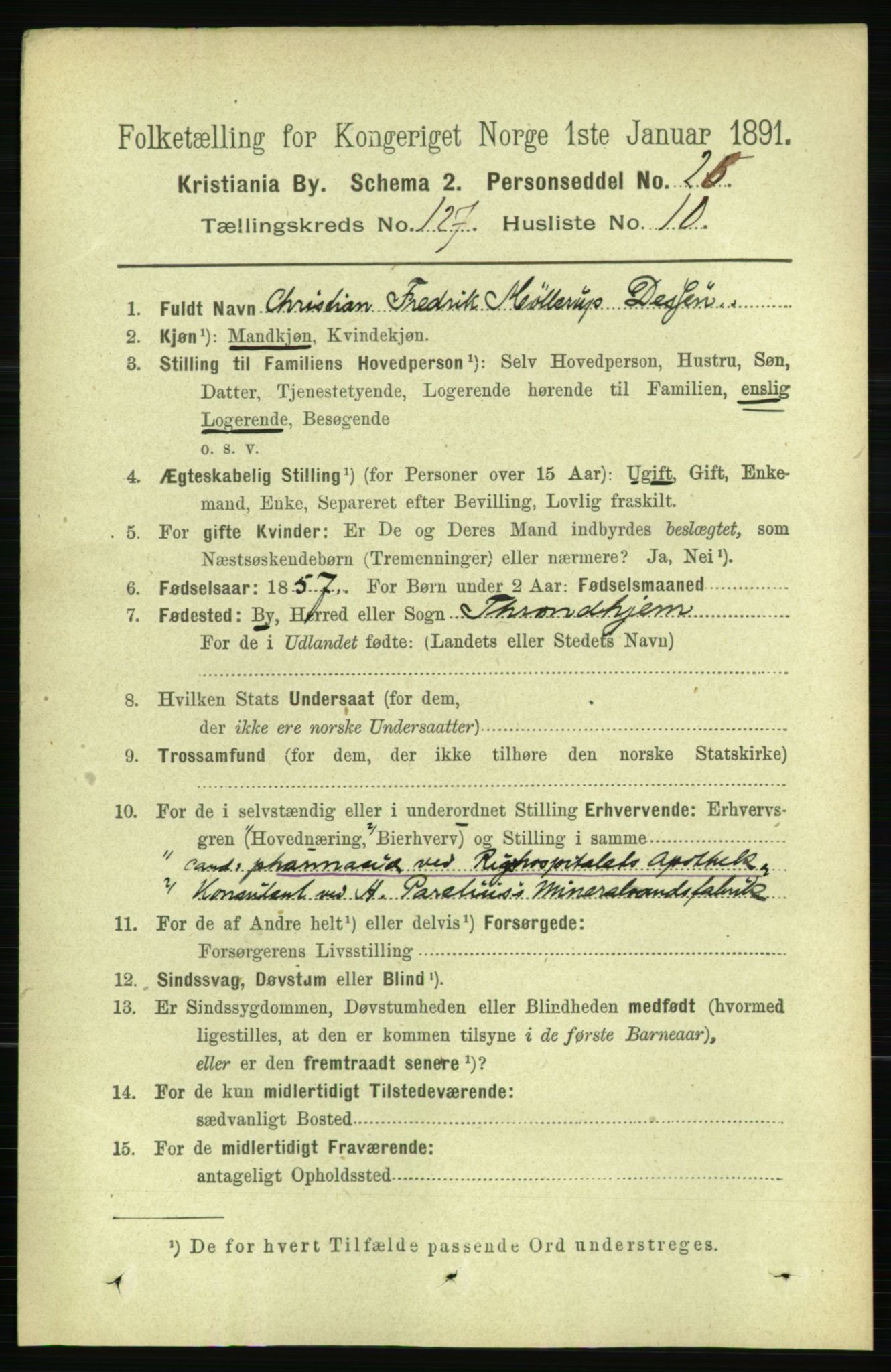 RA, 1891 census for 0301 Kristiania, 1891, p. 68217