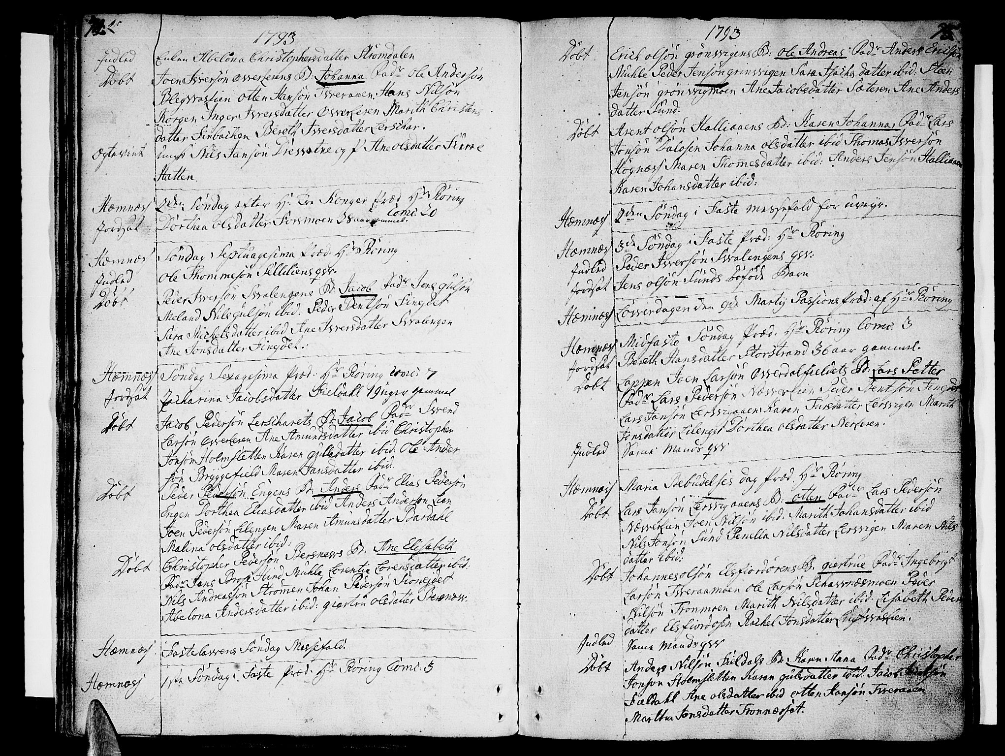 Ministerialprotokoller, klokkerbøker og fødselsregistre - Nordland, AV/SAT-A-1459/825/L0349: Parish register (official) no. 825A05 /1, 1789-1806, p. 74-75