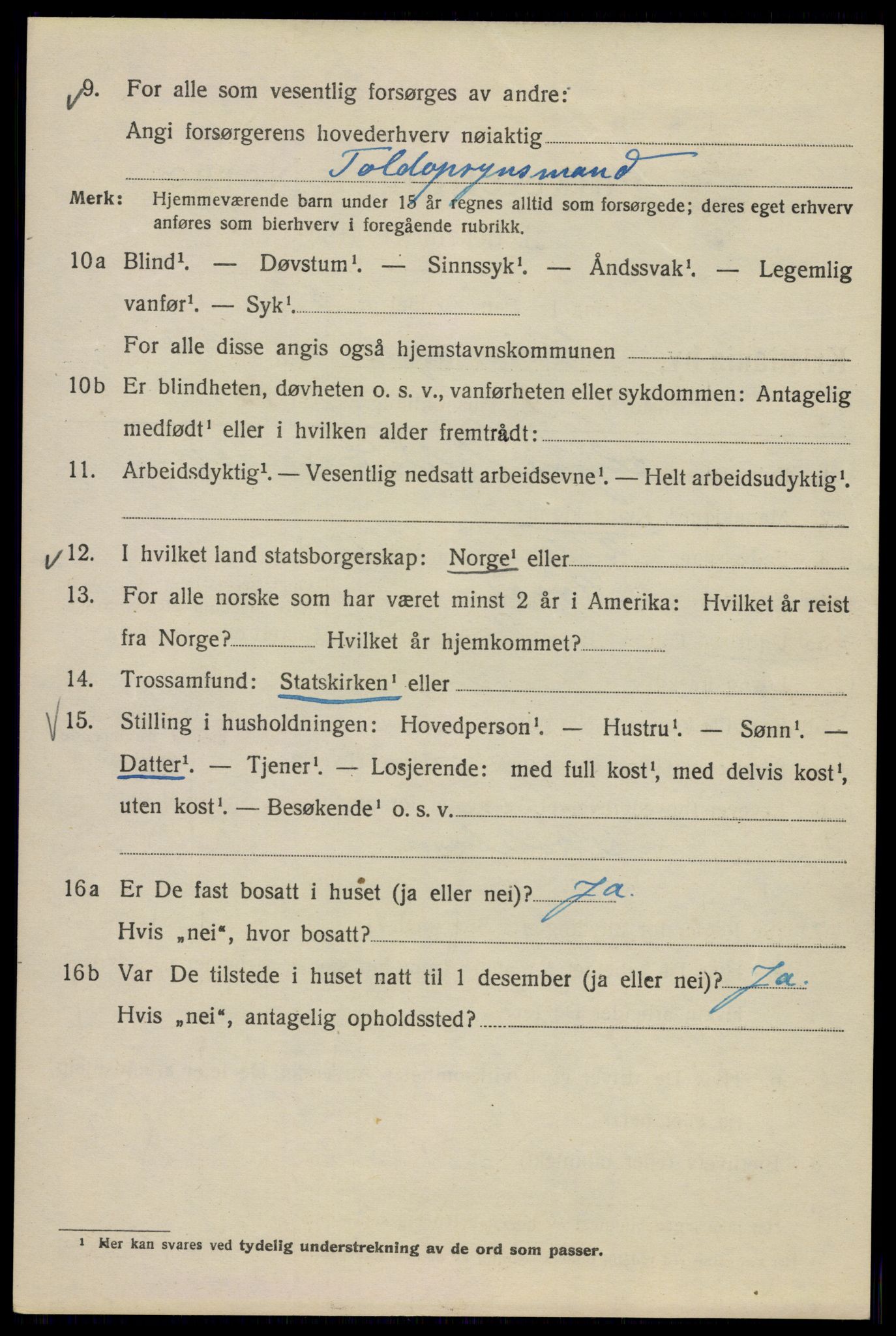 SAO, 1920 census for Kristiania, 1920, p. 284310