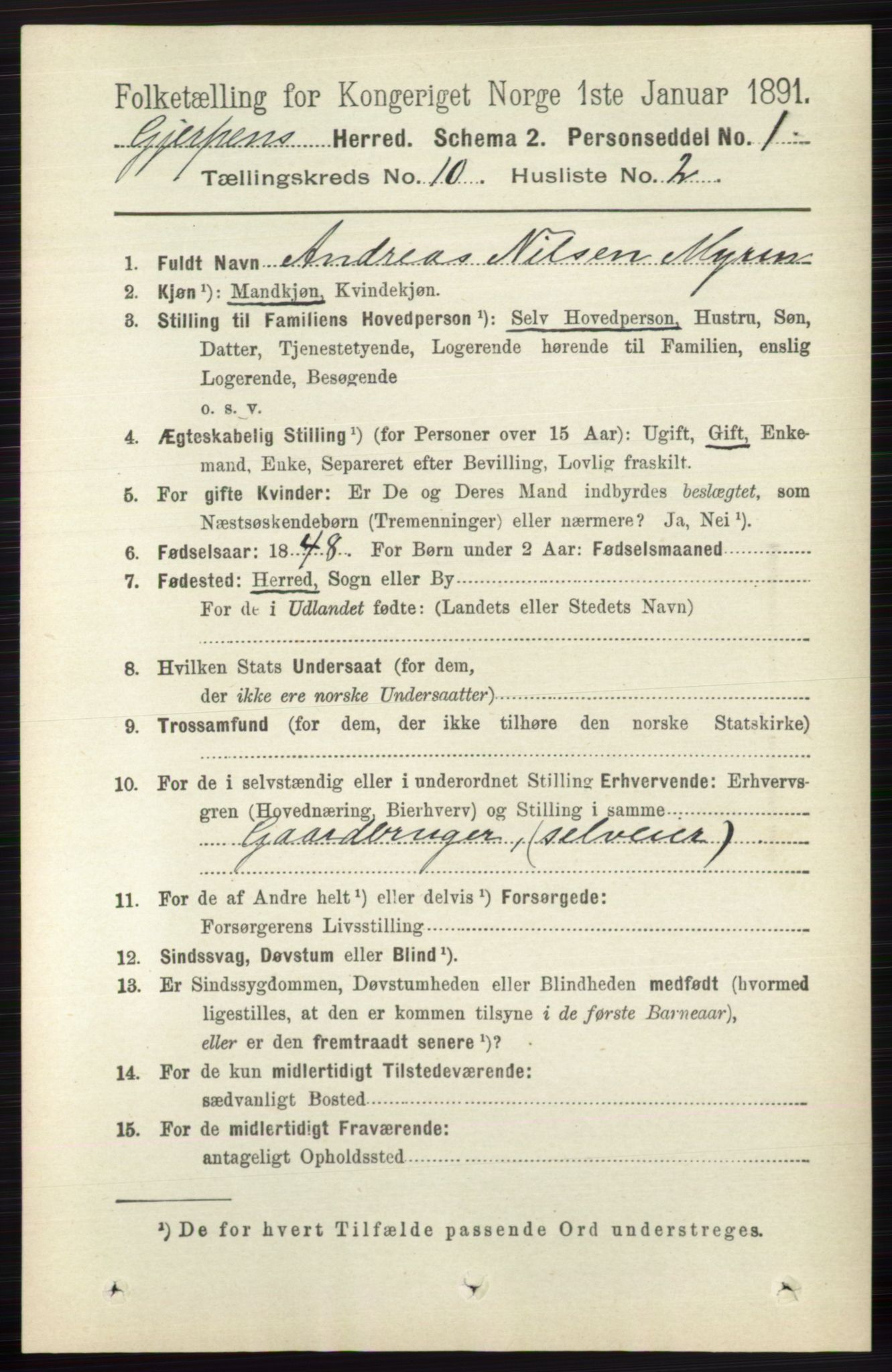 RA, 1891 census for 0812 Gjerpen, 1891, p. 6144