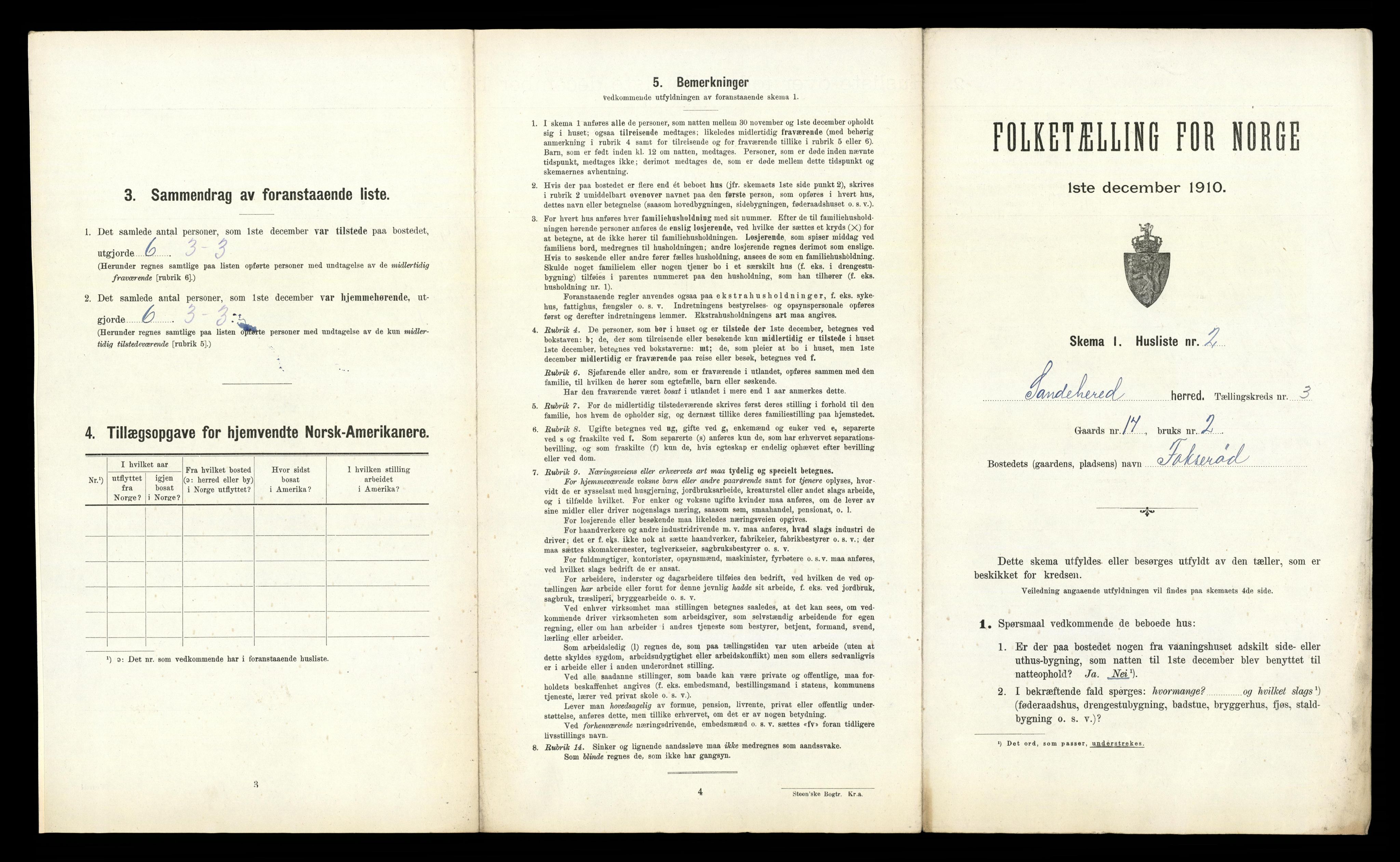 RA, 1910 census for Sandeherred, 1910, p. 519