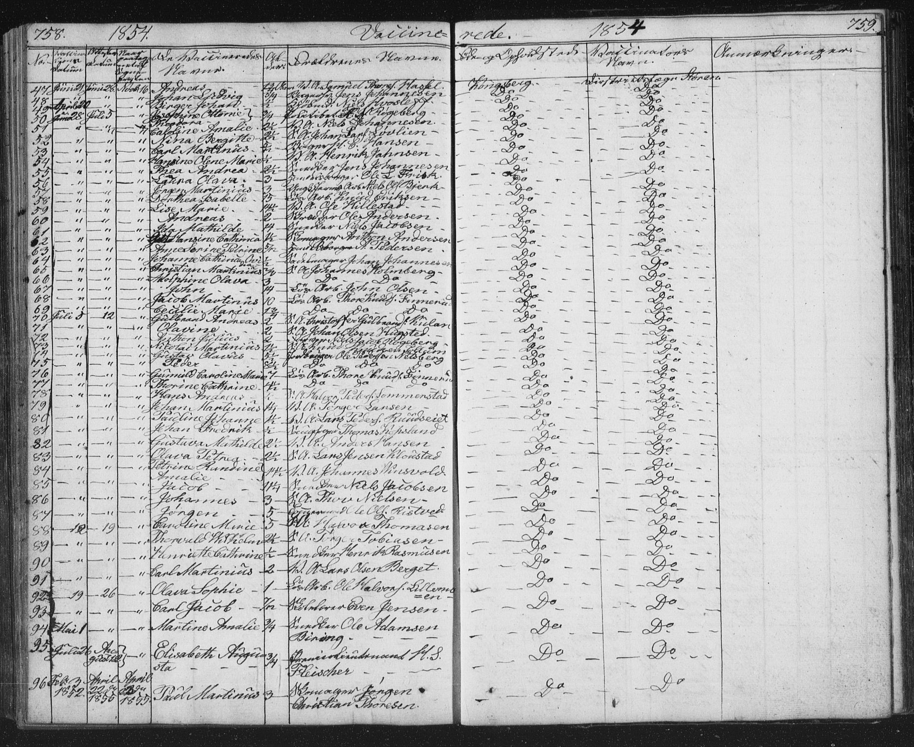 Kongsberg kirkebøker, SAKO/A-22/G/Ga/L0002: Parish register (copy) no. 2, 1839-1858, p. 758-759