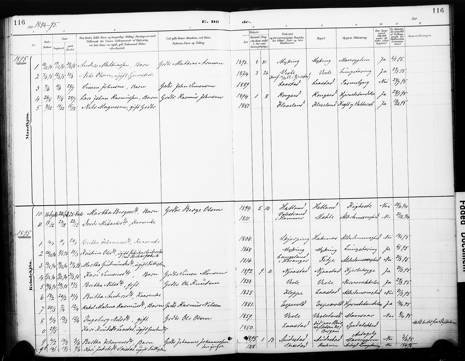 Haus sokneprestembete, SAB/A-75601/H/Haa: Parish register (official) no. C 1, 1887-1899, p. 116