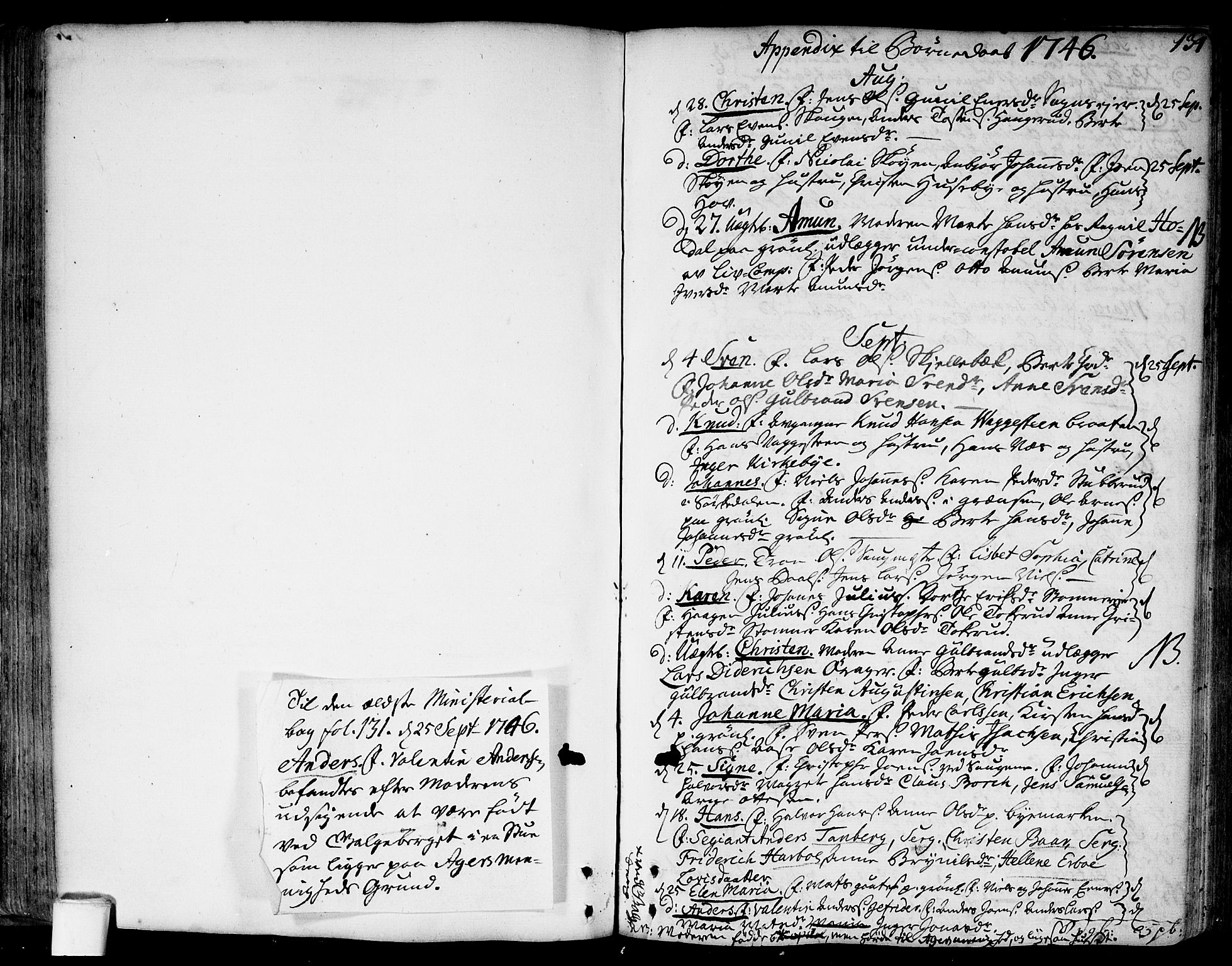 Aker prestekontor kirkebøker, SAO/A-10861/F/L0007: Parish register (official) no. 7, 1734-1748, p. 134