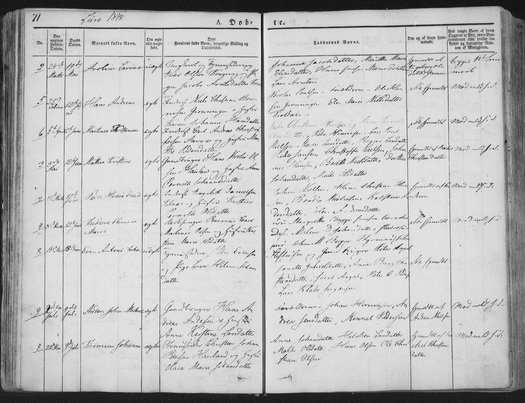 Ministerialprotokoller, klokkerbøker og fødselsregistre - Nordland, SAT/A-1459/839/L0565: Parish register (official) no. 839A02, 1825-1862, p. 71