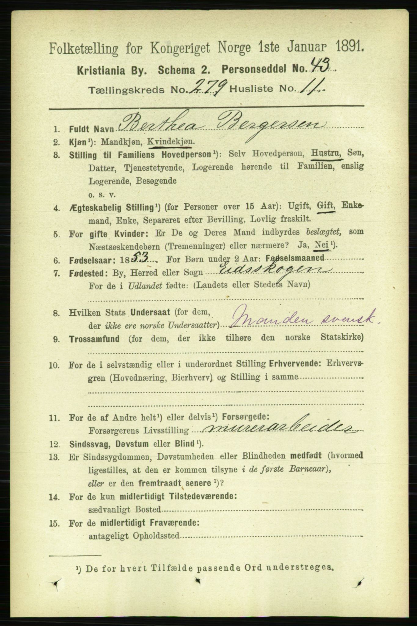 RA, 1891 census for 0301 Kristiania, 1891, p. 169588