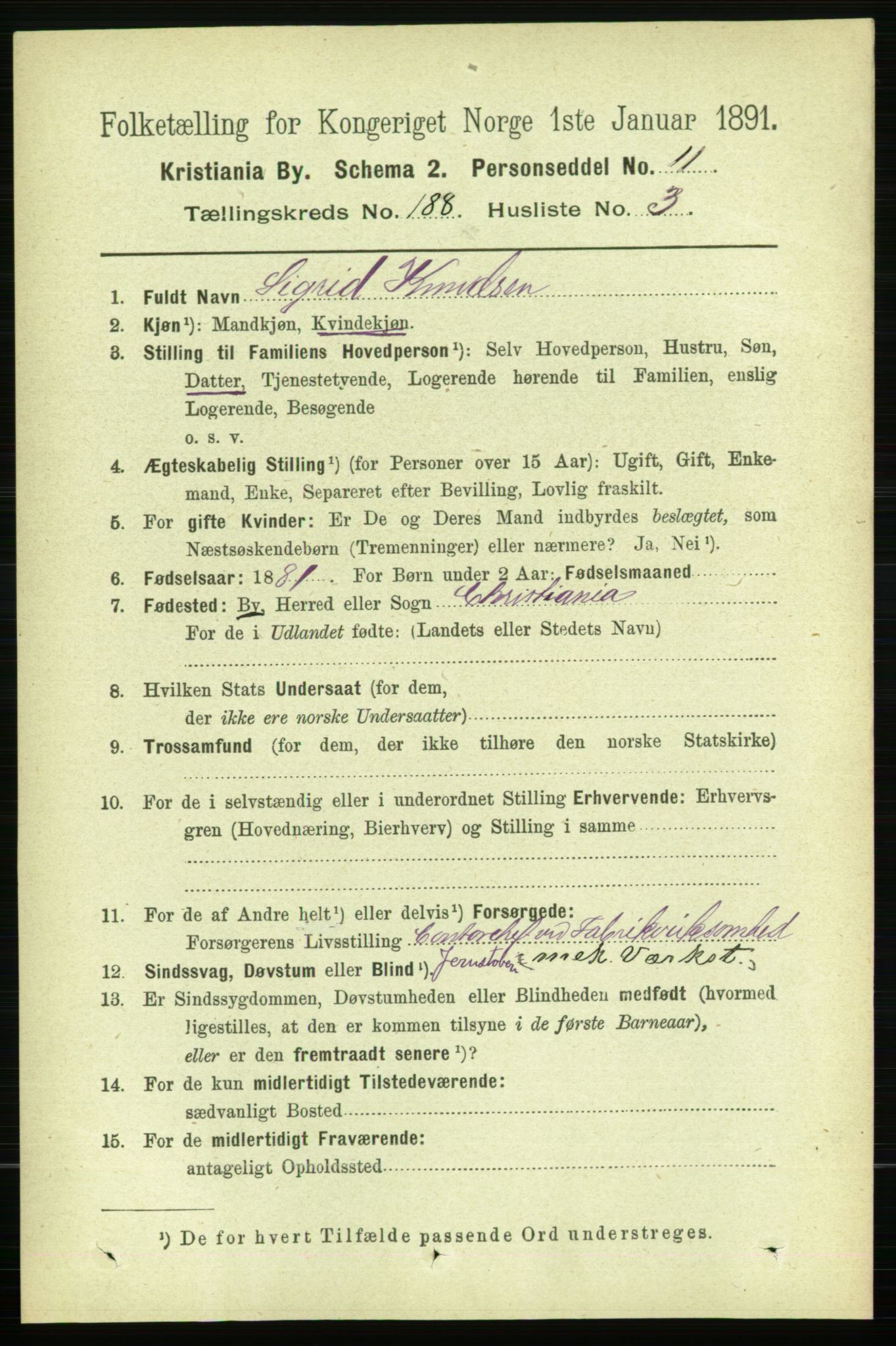 RA, 1891 census for 0301 Kristiania, 1891, p. 112674