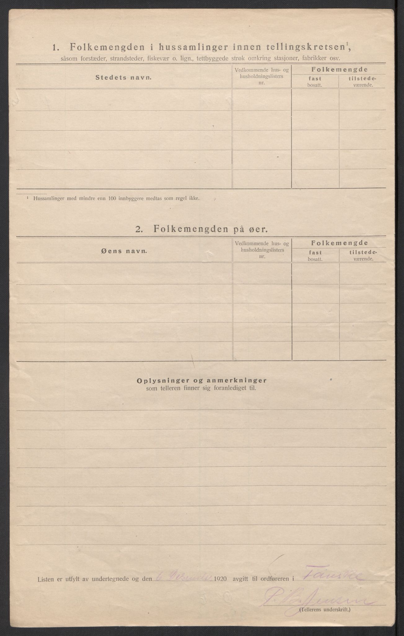 SAT, 1920 census for Fauske, 1920, p. 86