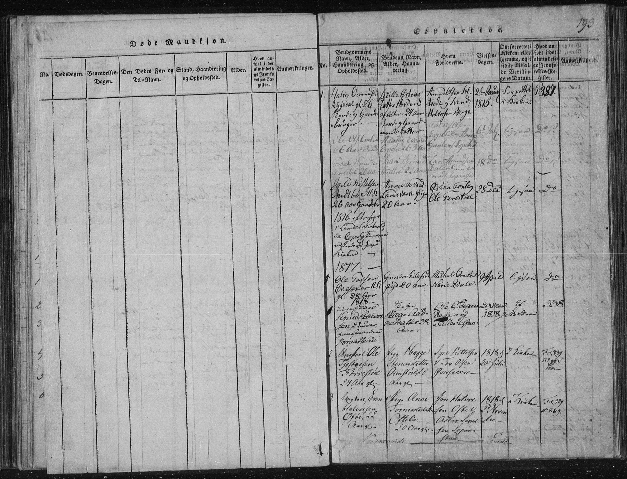 Lårdal kirkebøker, SAKO/A-284/F/Fc/L0001: Parish register (official) no. III 1, 1815-1860, p. 193