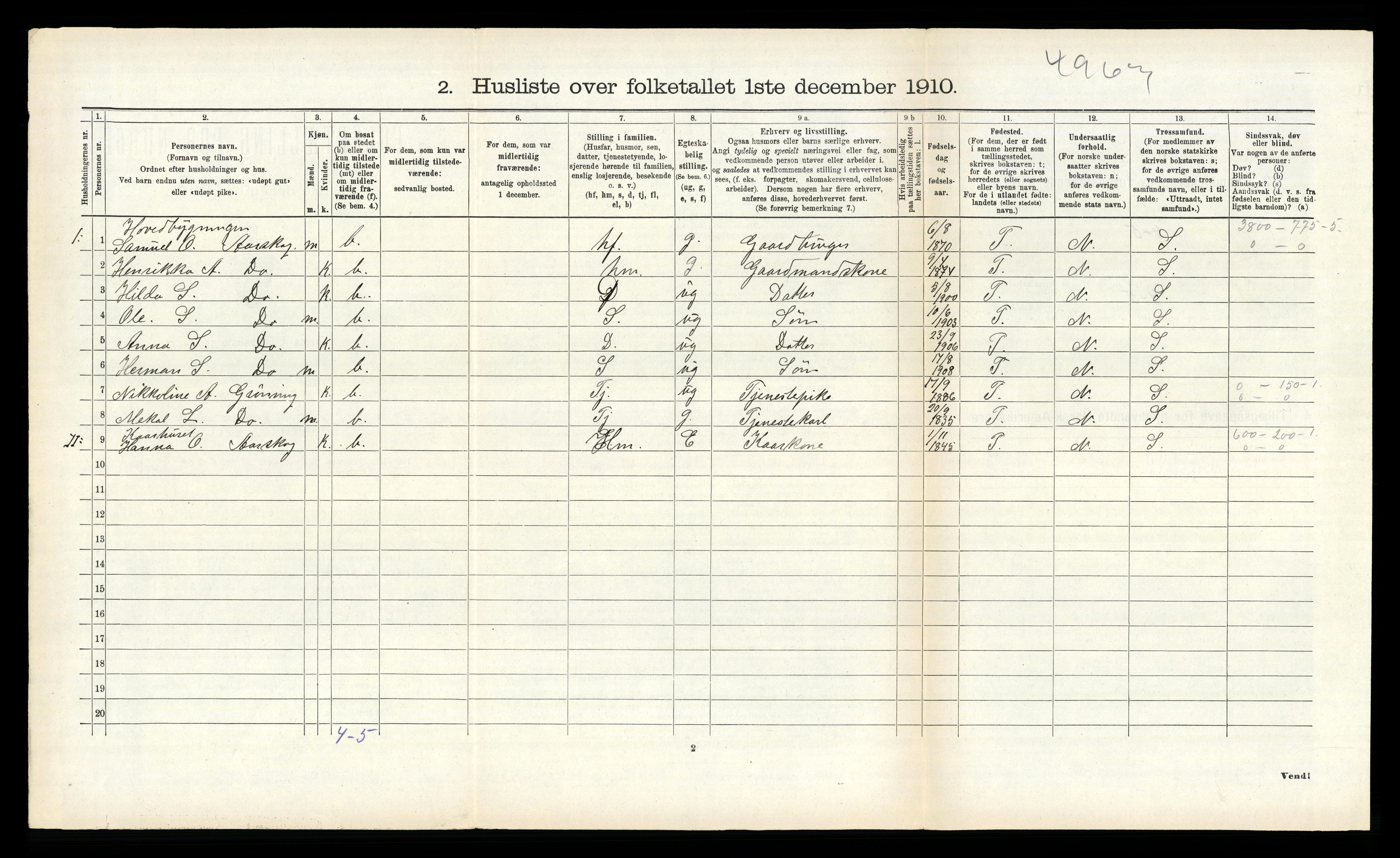 RA, 1910 census for Førde, 1910, p. 916