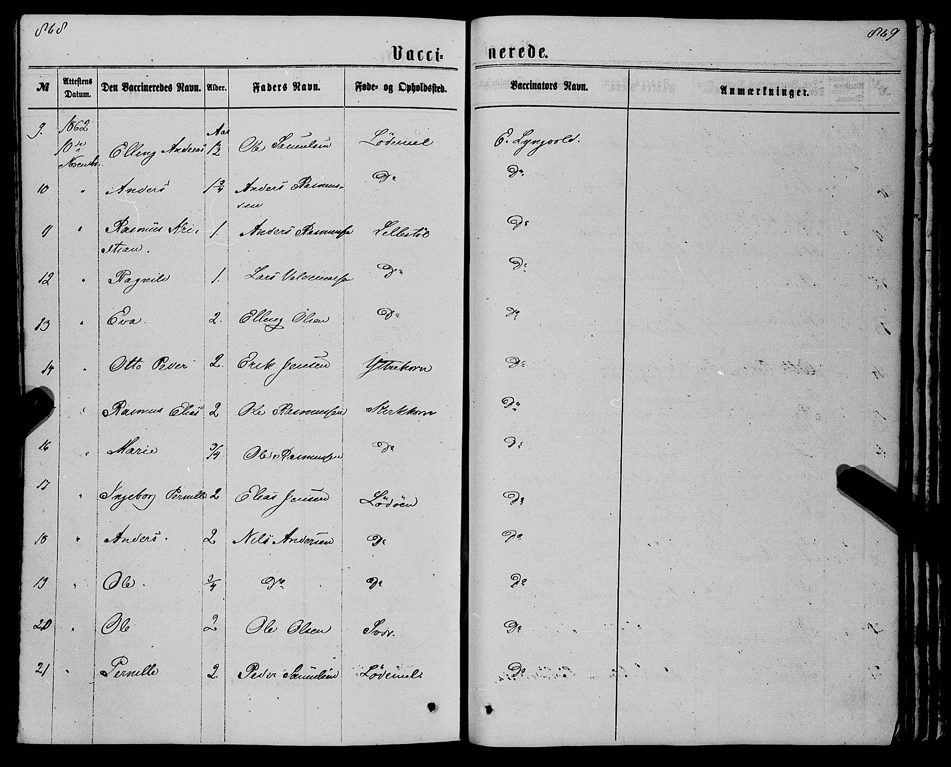 Eid sokneprestembete, AV/SAB-A-82301/H/Haa/Haaa/L0009: Parish register (official) no. A 9, 1861-1868, p. 868-869