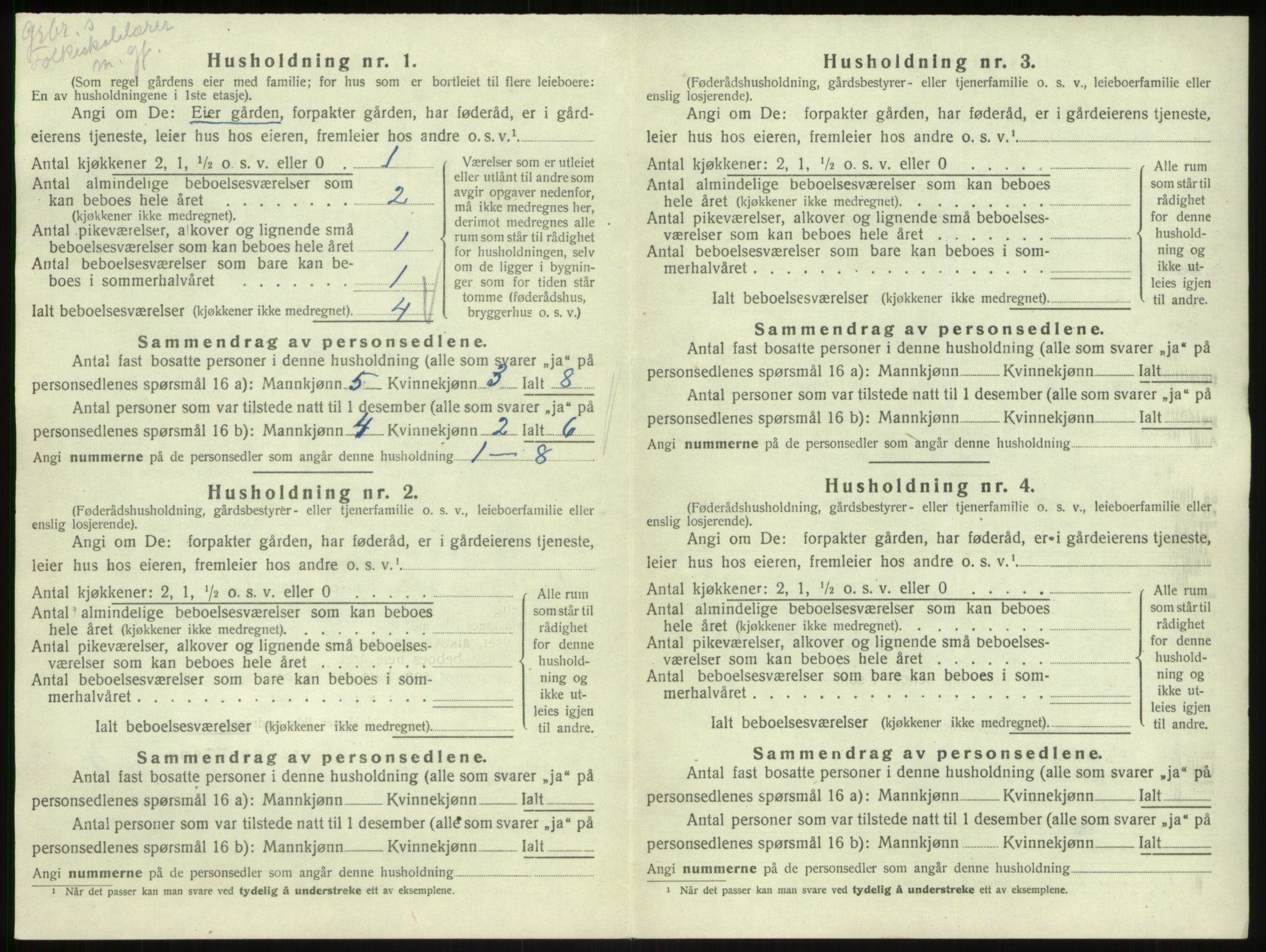 SAB, 1920 census for Lavik, 1920, p. 294