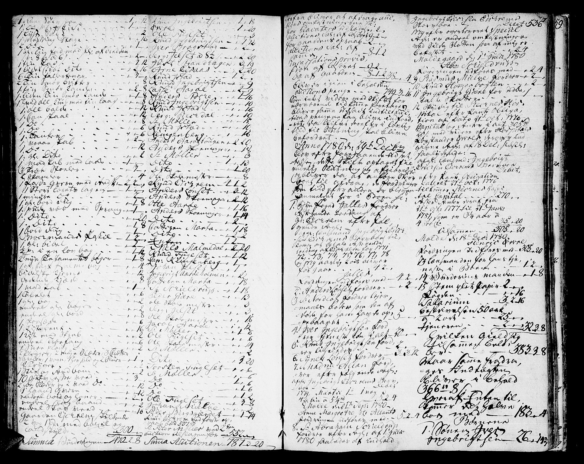 Romsdal sorenskriveri, SAT/A-4149/1/3/3A/L0010: Skifteprotokoll, 1774-1782, p. 535b-536a