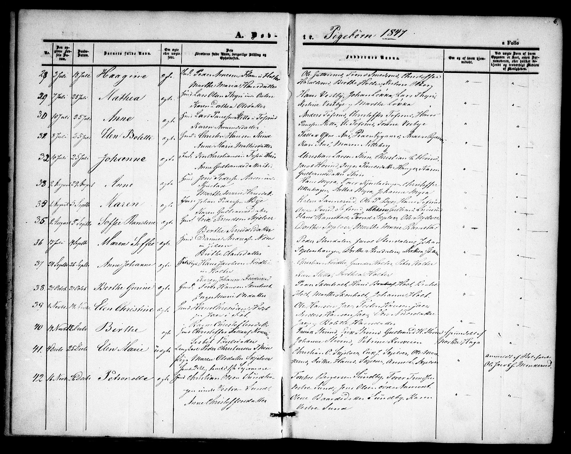 Fet prestekontor Kirkebøker, SAO/A-10370a/F/Fa/L0010: Parish register (official) no. I 10, 1847-1859, p. 6