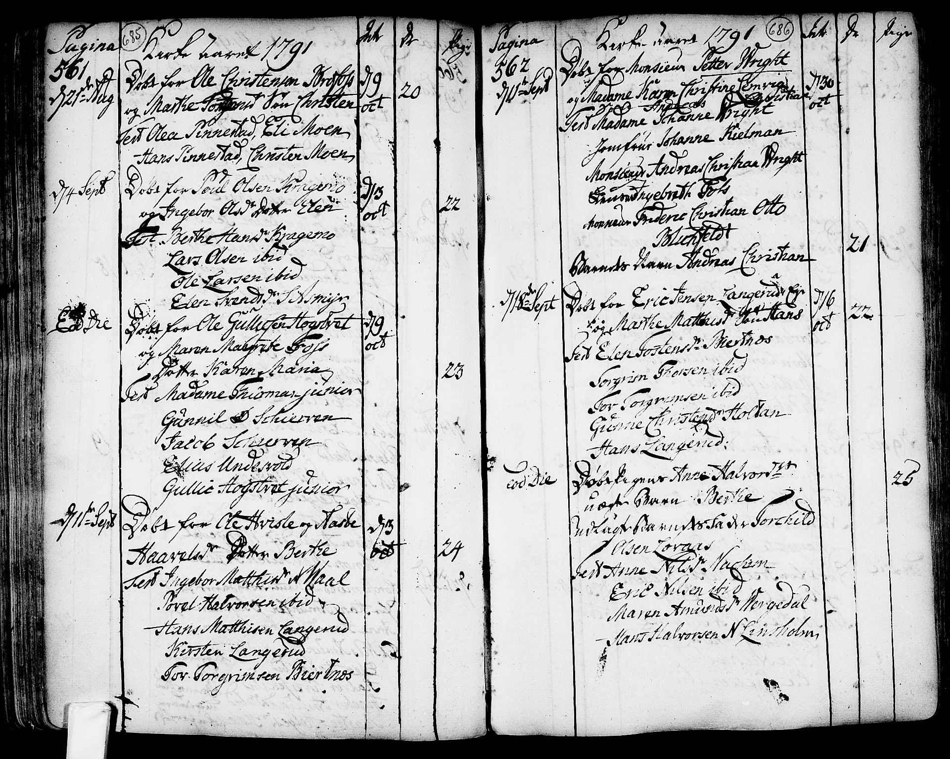 Lardal kirkebøker, AV/SAKO-A-350/F/Fa/L0003: Parish register (official) no. I 3, 1733-1815, p. 685-686