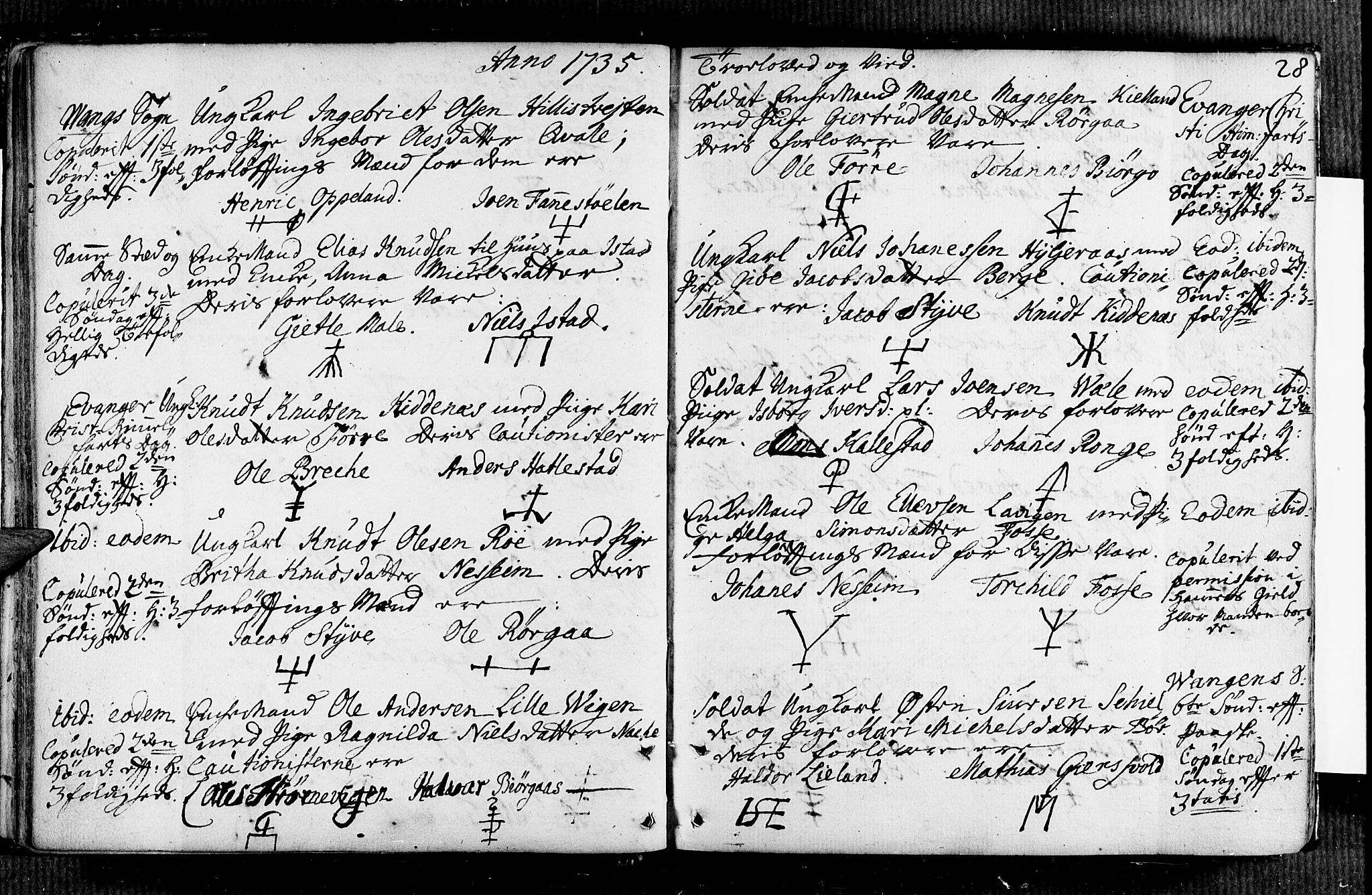 Voss sokneprestembete, AV/SAB-A-79001/H/Haa: Parish register (official) no. A 7, 1731-1773, p. 28