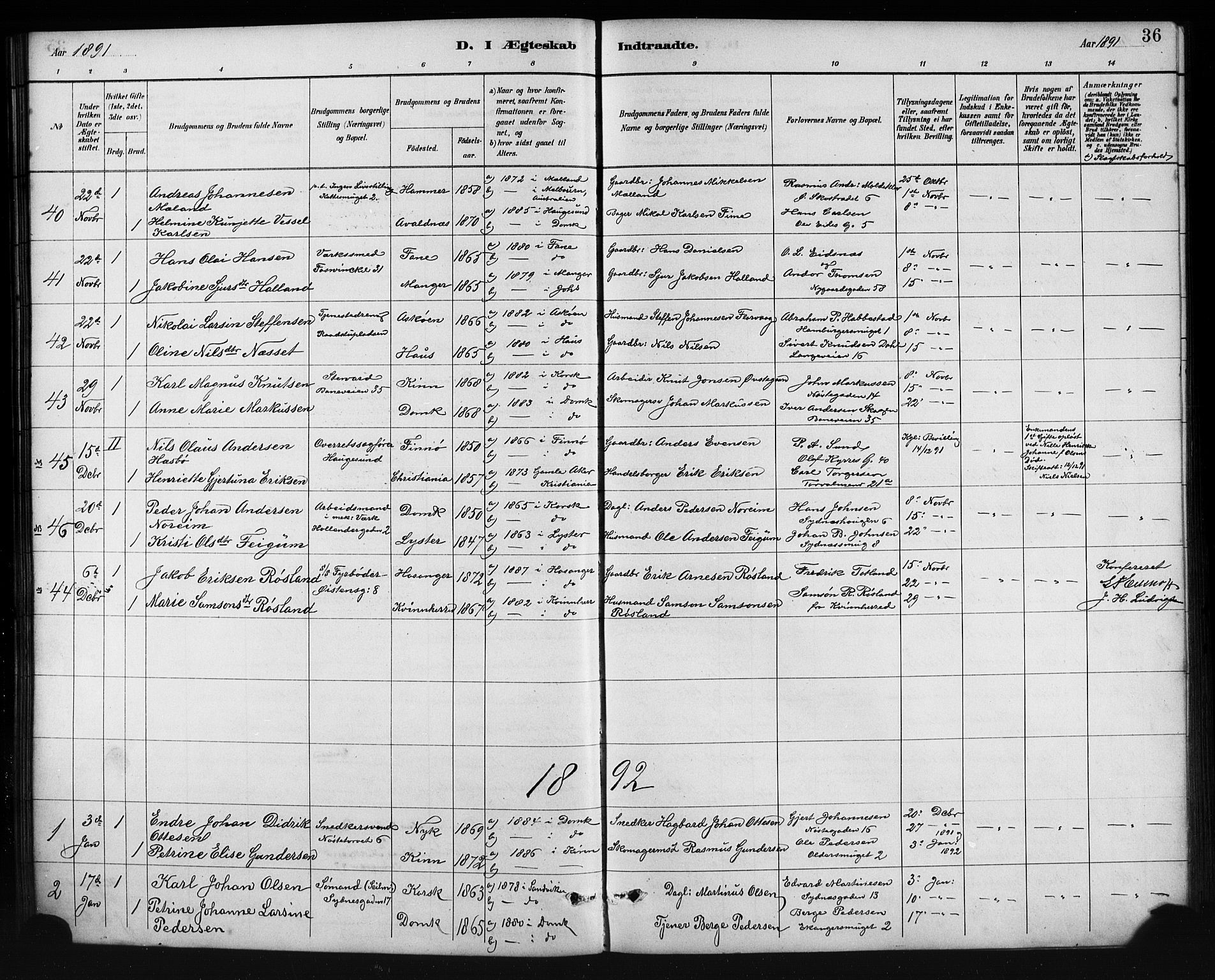 Johanneskirken sokneprestembete, AV/SAB-A-76001/H/Hab: Parish register (copy) no. C 1, 1885-1912, p. 36