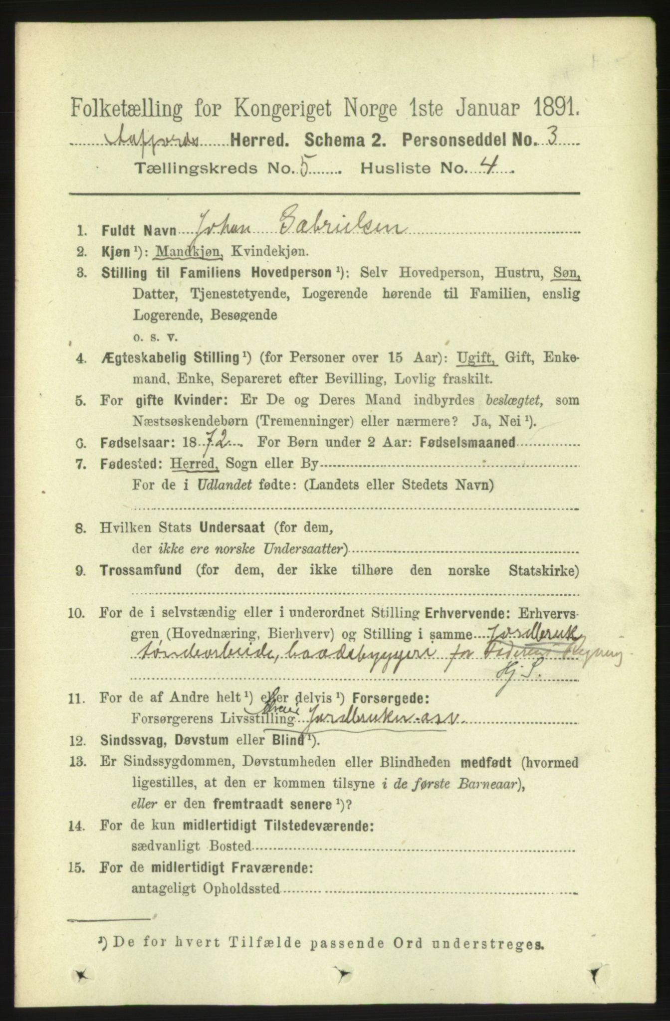 RA, 1891 census for 1630 Åfjord, 1891, p. 1211