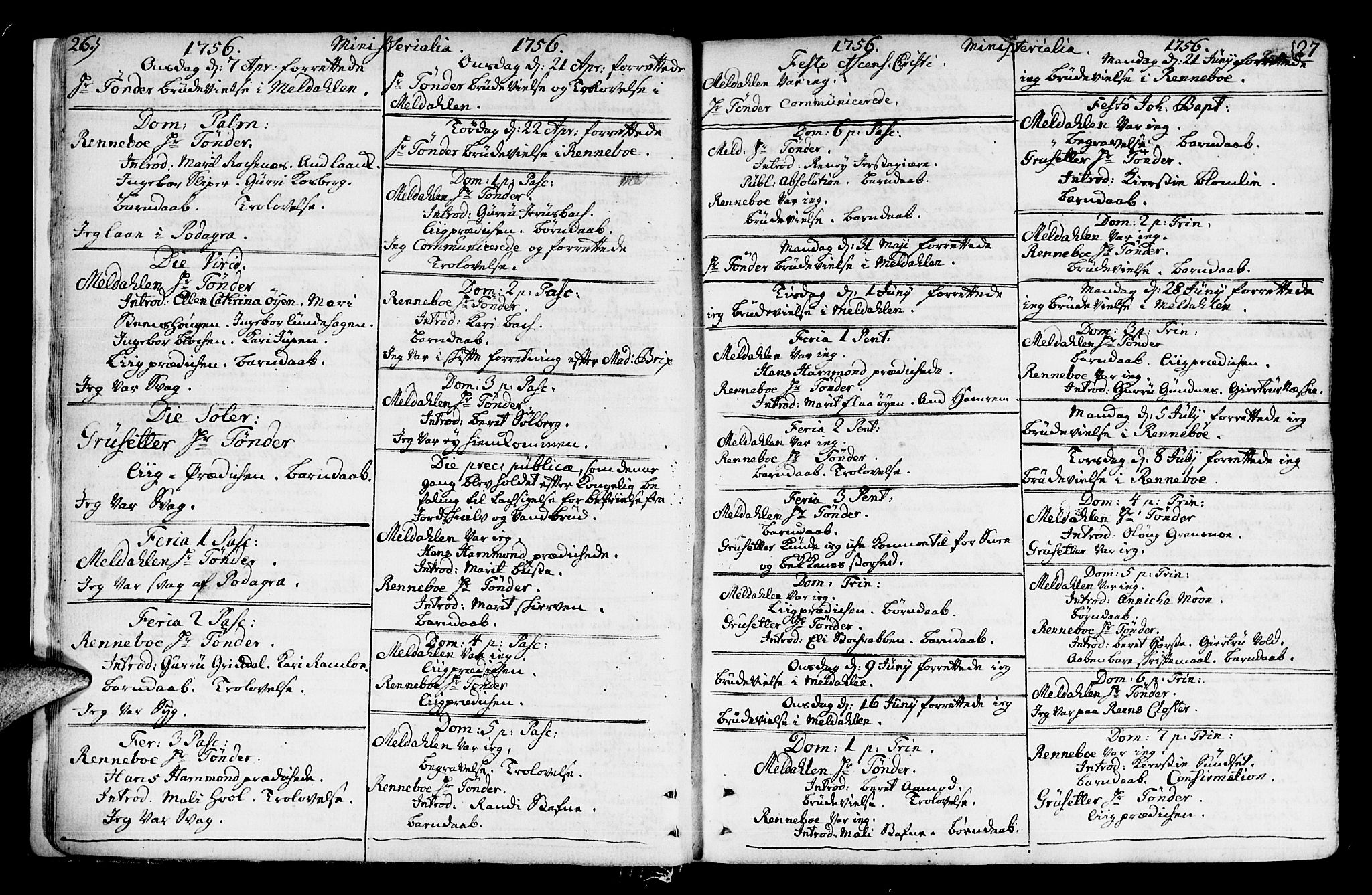 Ministerialprotokoller, klokkerbøker og fødselsregistre - Sør-Trøndelag, SAT/A-1456/672/L0851: Parish register (official) no. 672A04, 1751-1775, p. 26-27