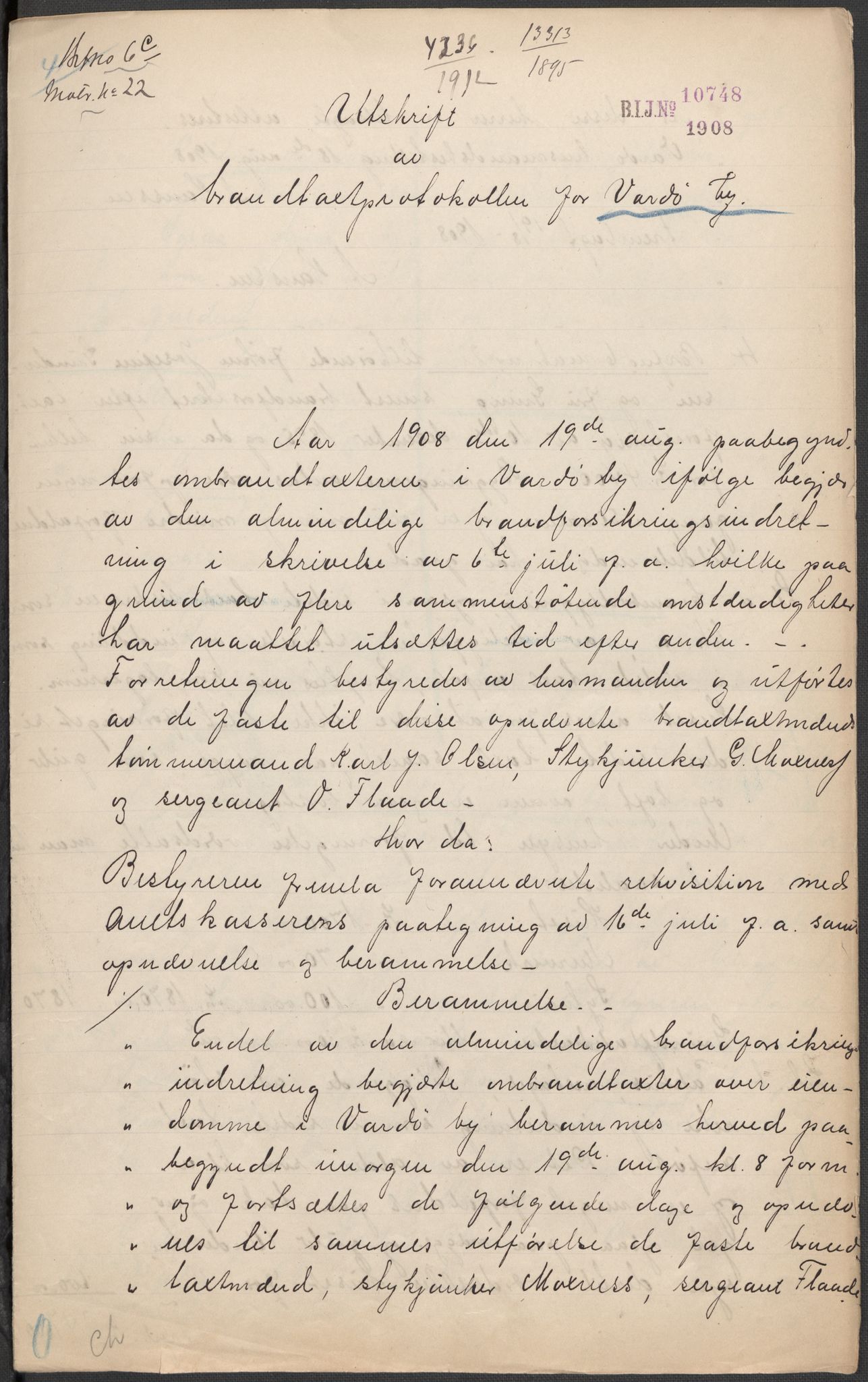 Norges Brannkasse, AV/RA-S-1549/E/Eu/L0012: Branntakster for Vardø, 1846-1944, p. 325