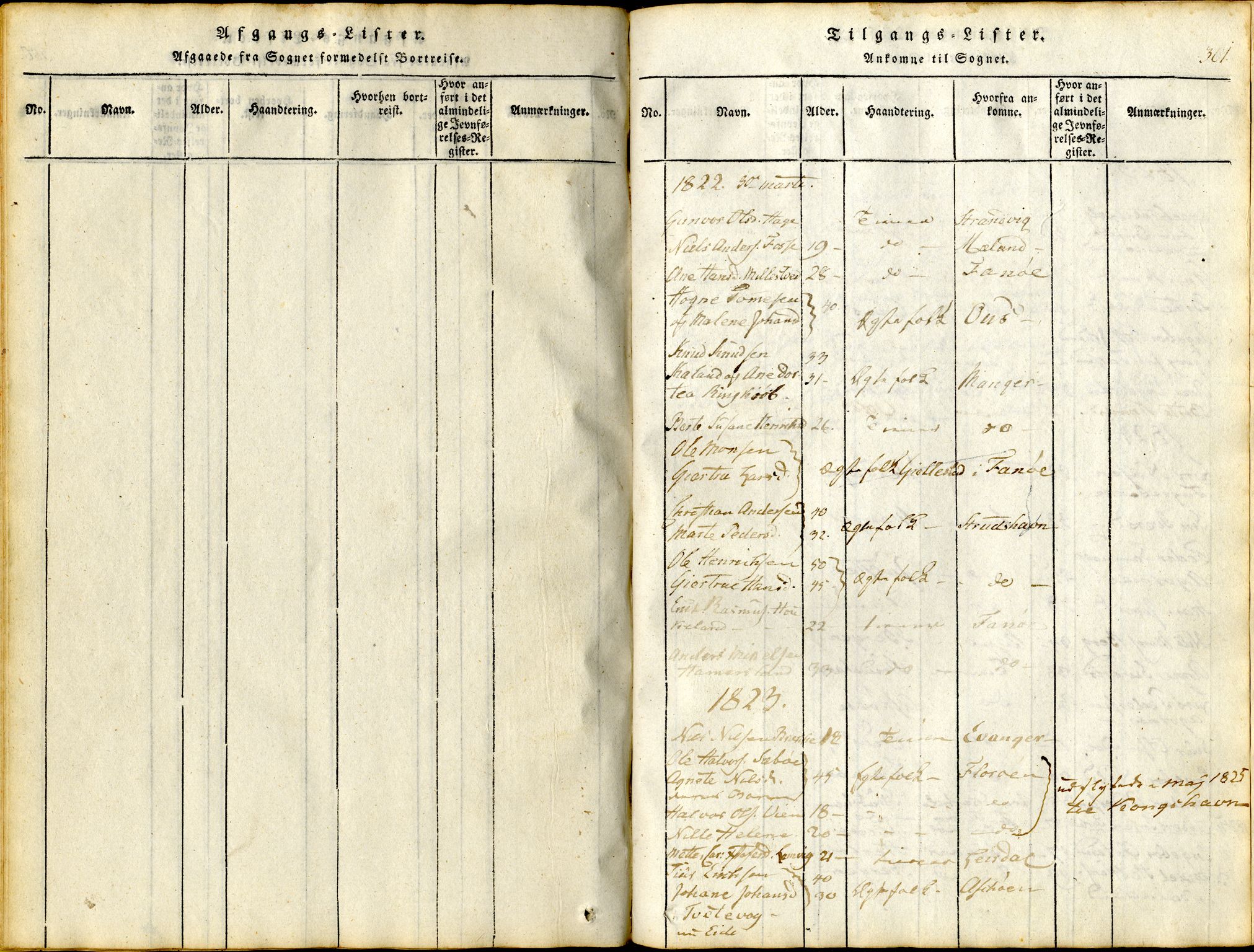 Sund sokneprestembete, SAB/A-99930: Parish register (official) no. A 11, 1814-1825, p. 301