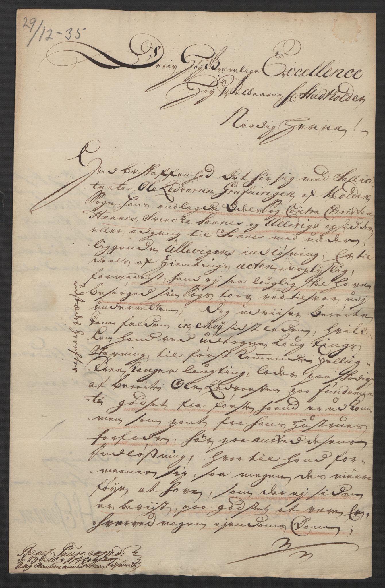 Stattholderembetet 1572-1771, AV/RA-EA-2870/Ef/L0108: Brev fra embetsmenn og andre, 1735-1736, p. 112