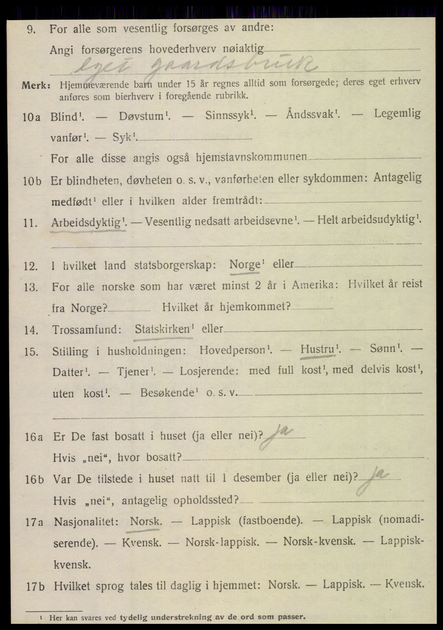 SAT, 1920 census for Leirfjord, 1920, p. 1412