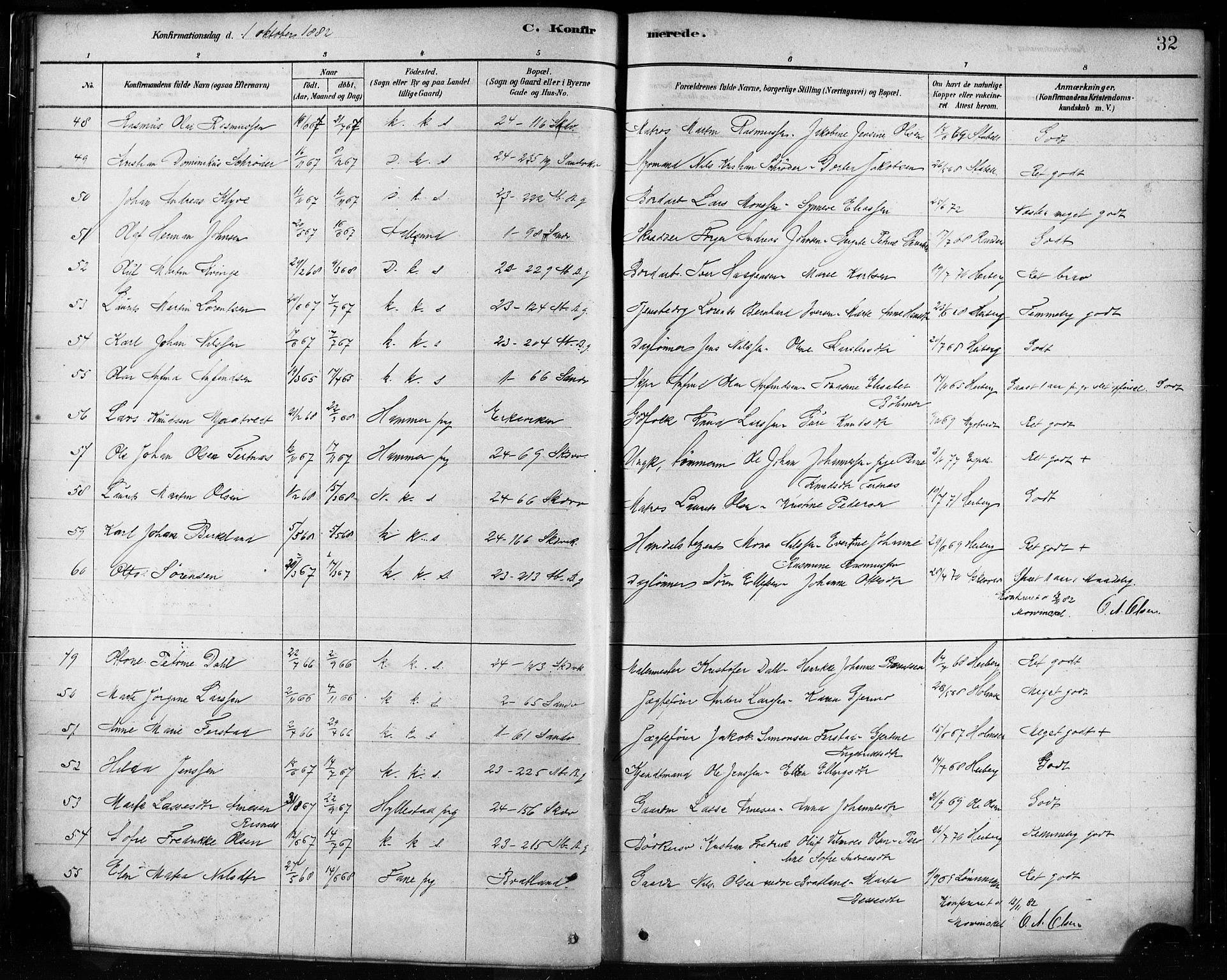 Sandviken Sokneprestembete, AV/SAB-A-77601/H/Ha/L0002: Parish register (official) no. A 2, 1878-1896, p. 32