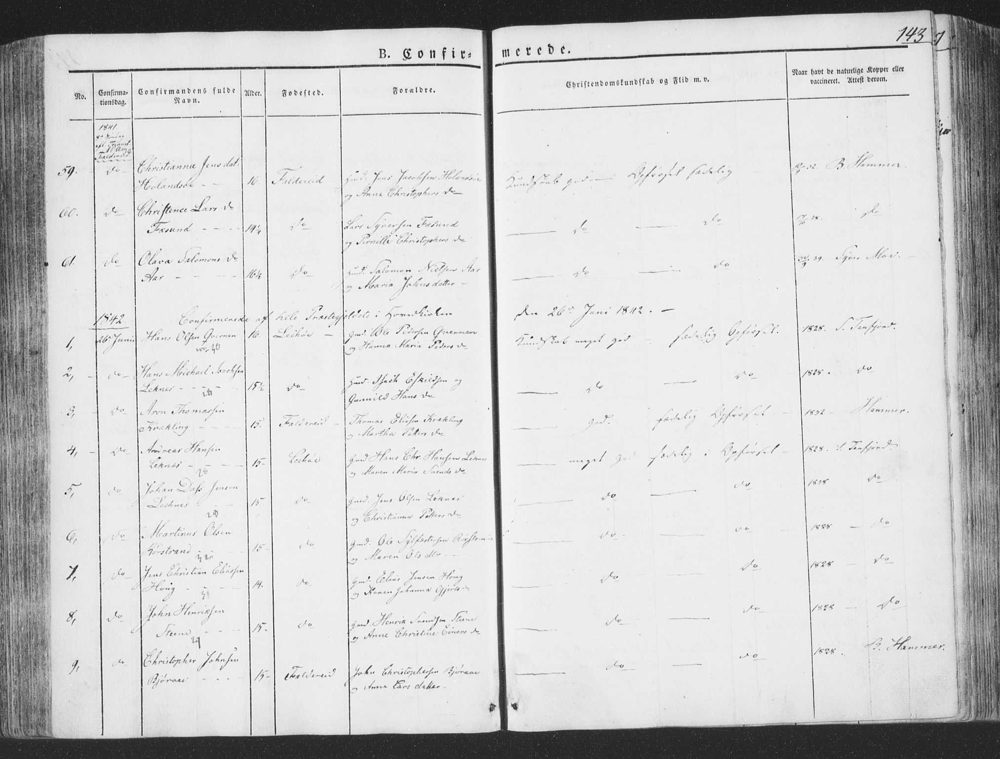 Ministerialprotokoller, klokkerbøker og fødselsregistre - Nord-Trøndelag, SAT/A-1458/780/L0639: Parish register (official) no. 780A04, 1830-1844, p. 143