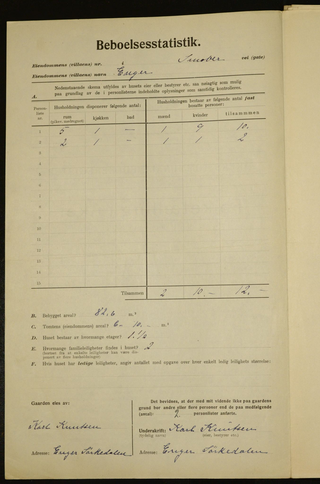 , Municipal Census 1923 for Aker, 1923, p. 7266