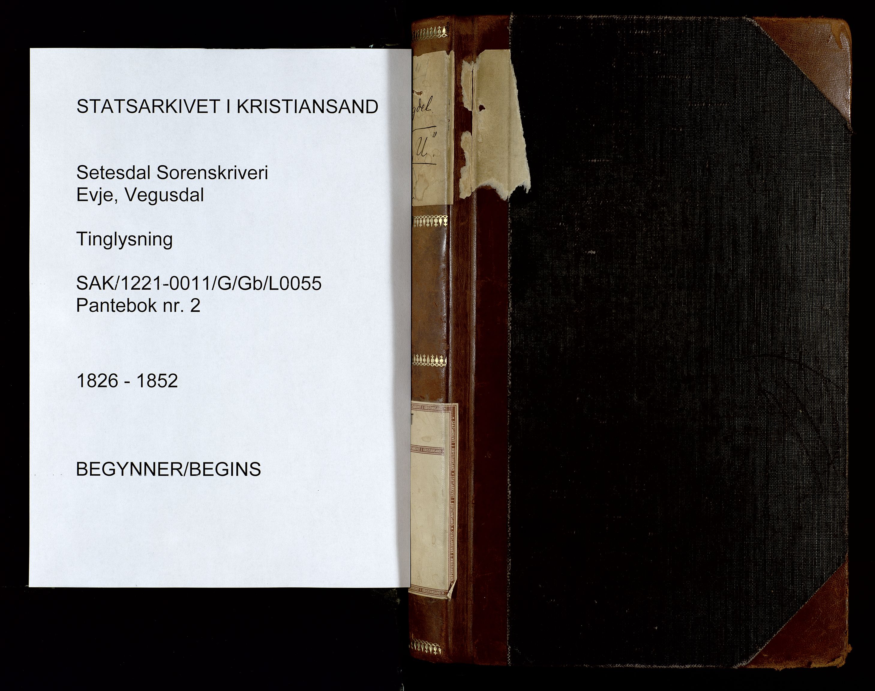 Setesdal sorenskriveri, SAK/1221-0011/G/Gb/L0055: Mortgage book no. 2, 1826-1852