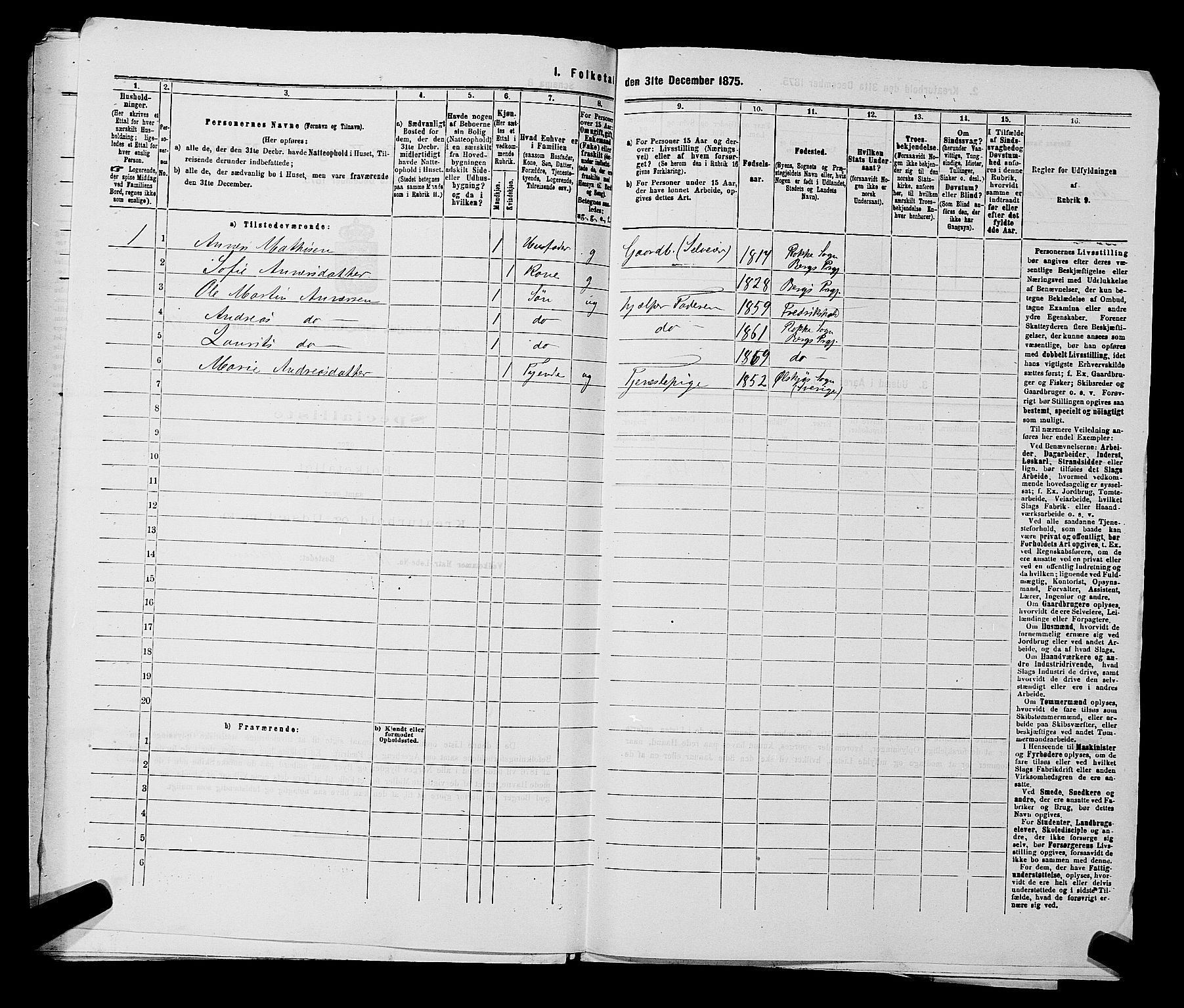 RA, 1875 census for 0116P Berg, 1875, p. 678