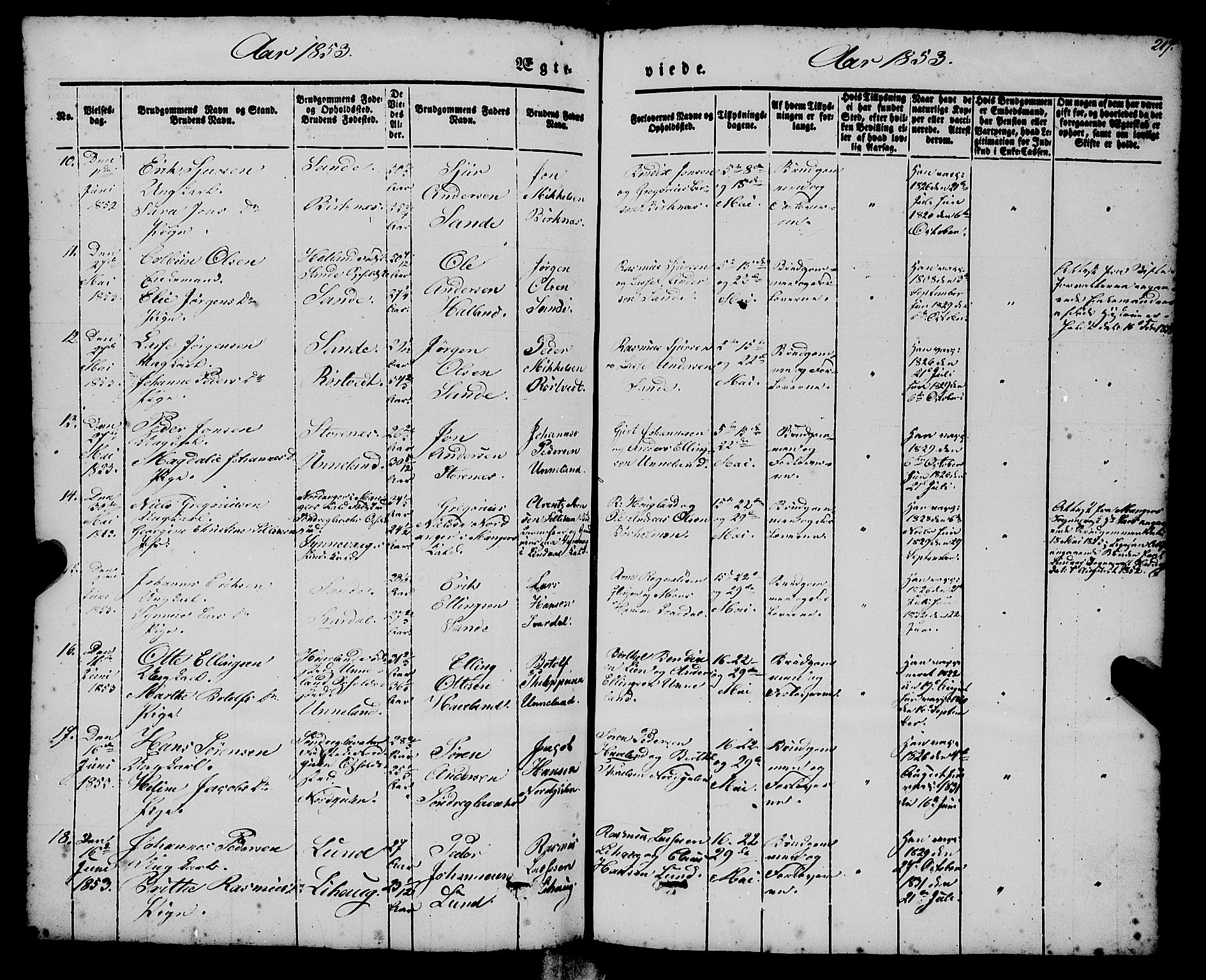 Gulen sokneprestembete, SAB/A-80201/H/Haa/Haaa/L0021: Parish register (official) no. A 21, 1848-1858, p. 217